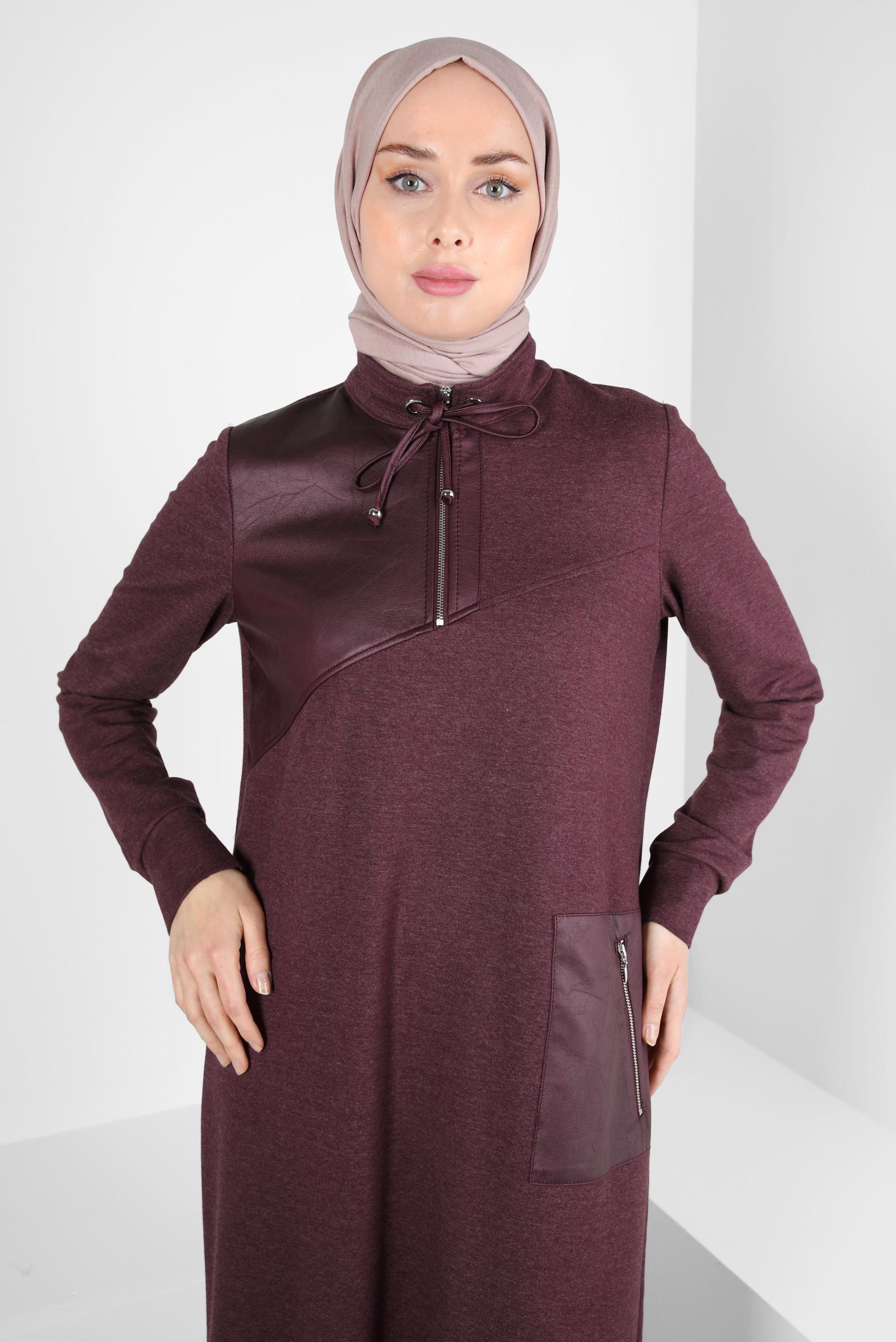 Vêtements hijab PRUNE ROBE DE SURVÊTEMENT AVEC POCHE 44238