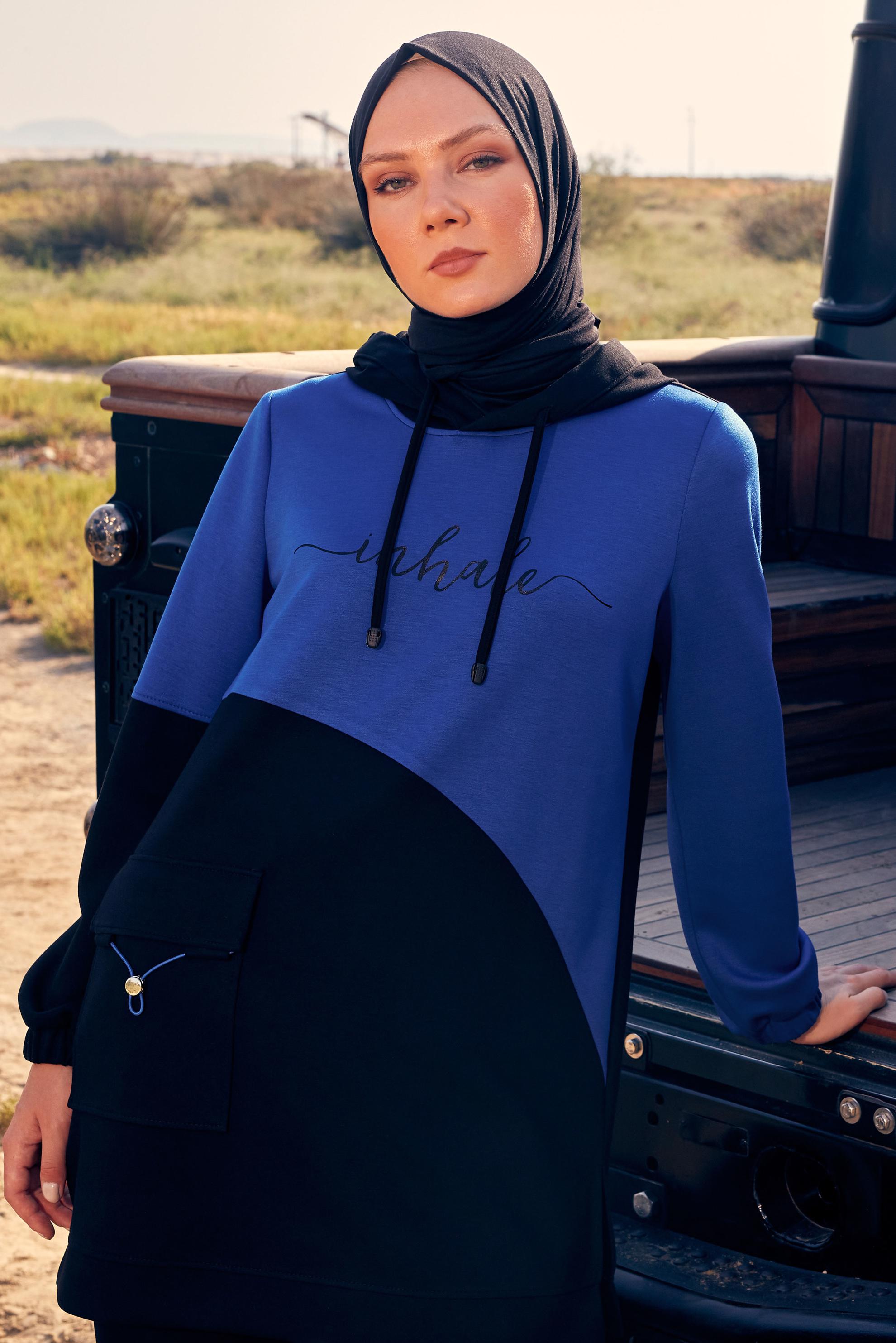 Tesettür giyim SİYAH PANTOLONLU EŞOFMAN TAKIM 44239