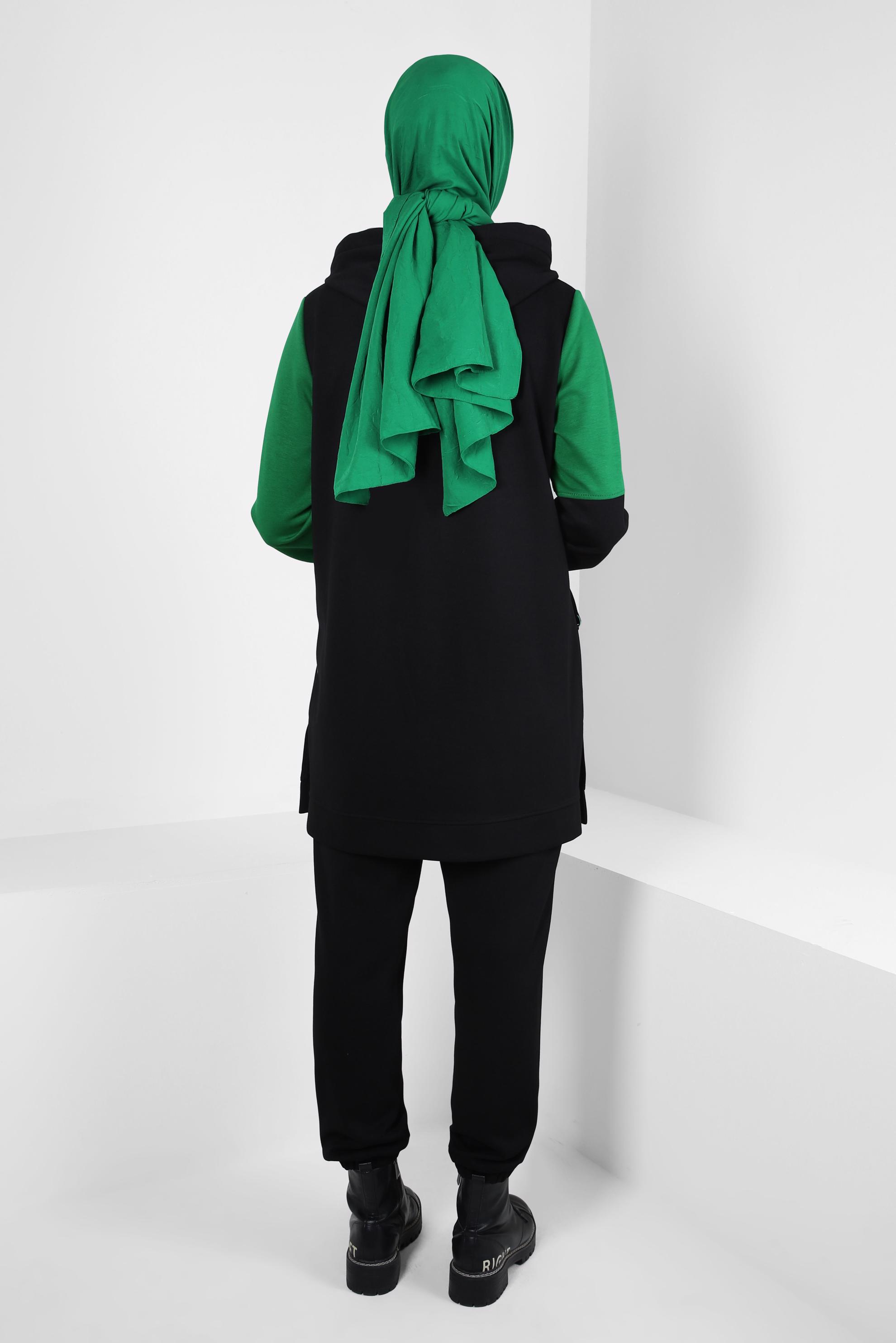 Tesettür giyim SİYAH PANTOLONLU EŞOFMAN TAKIM 44239