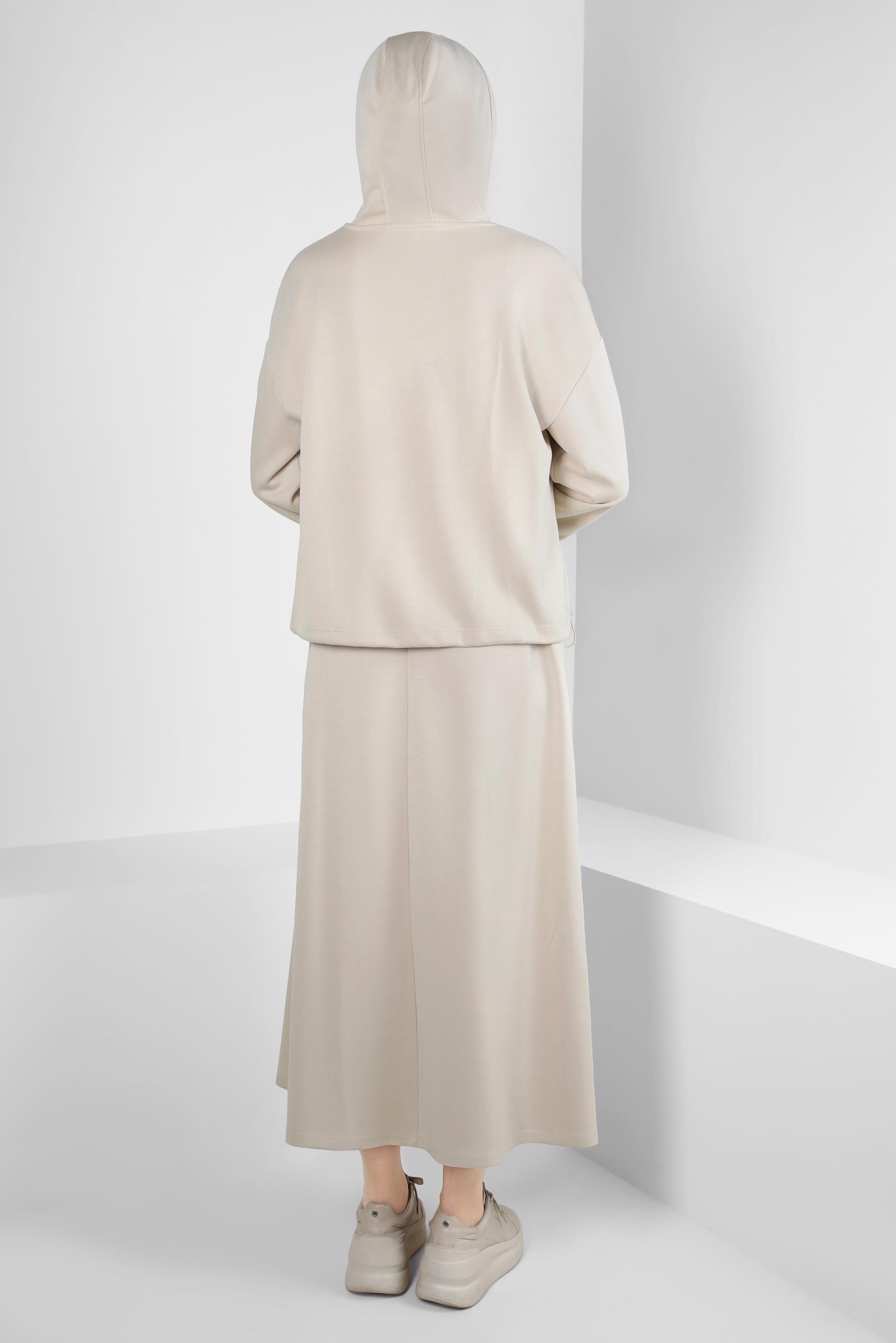 Tesettür giyim BEJ ETEKLİ EŞOFMAN TAKIM 44240