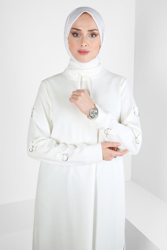 Hijab clothing WHITE TRACKSUIT TUNIC 44242 - ALVİNA