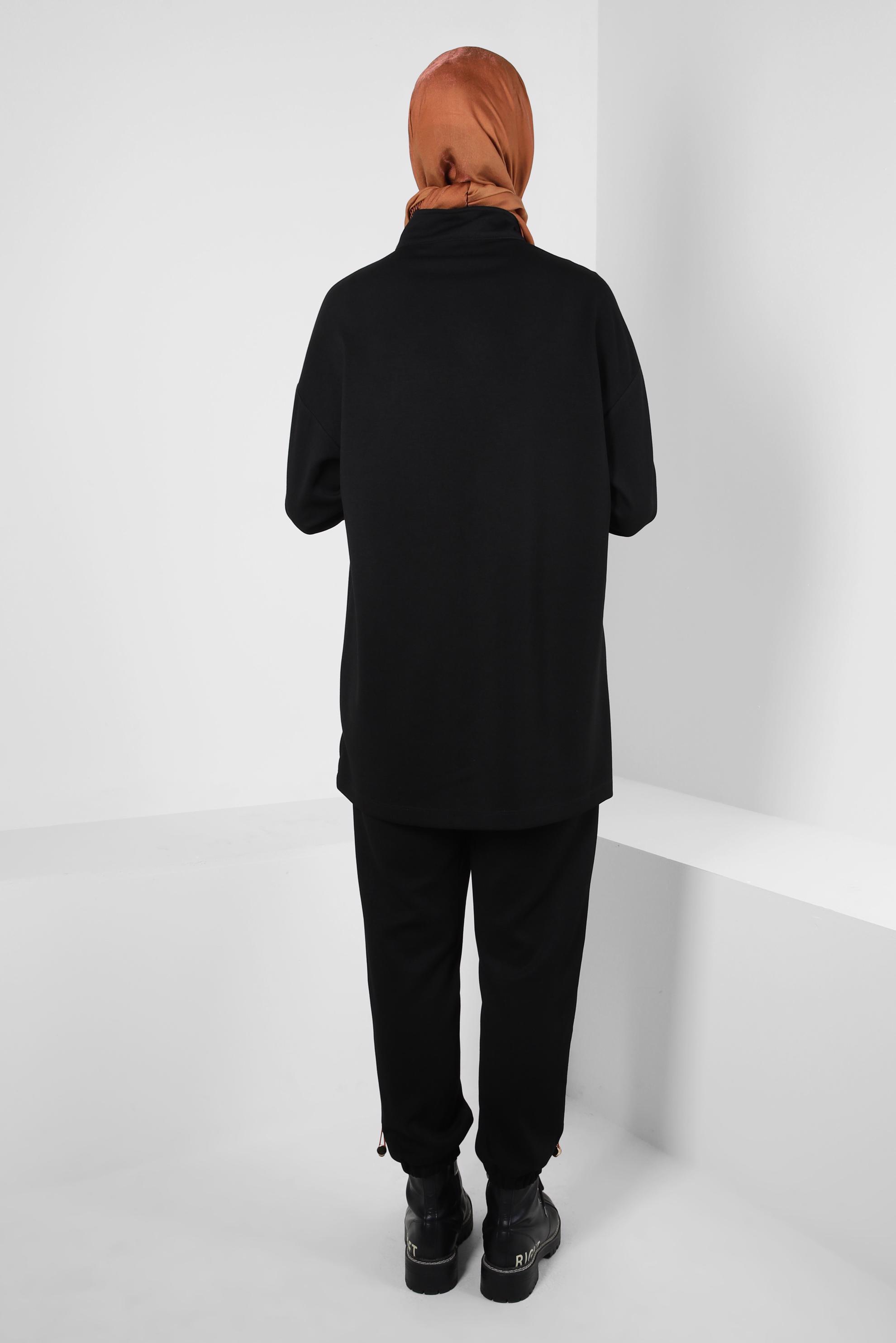 Tesettür giyim SİYAH PANTOLONLU EŞOFMAN TAKIM 44256