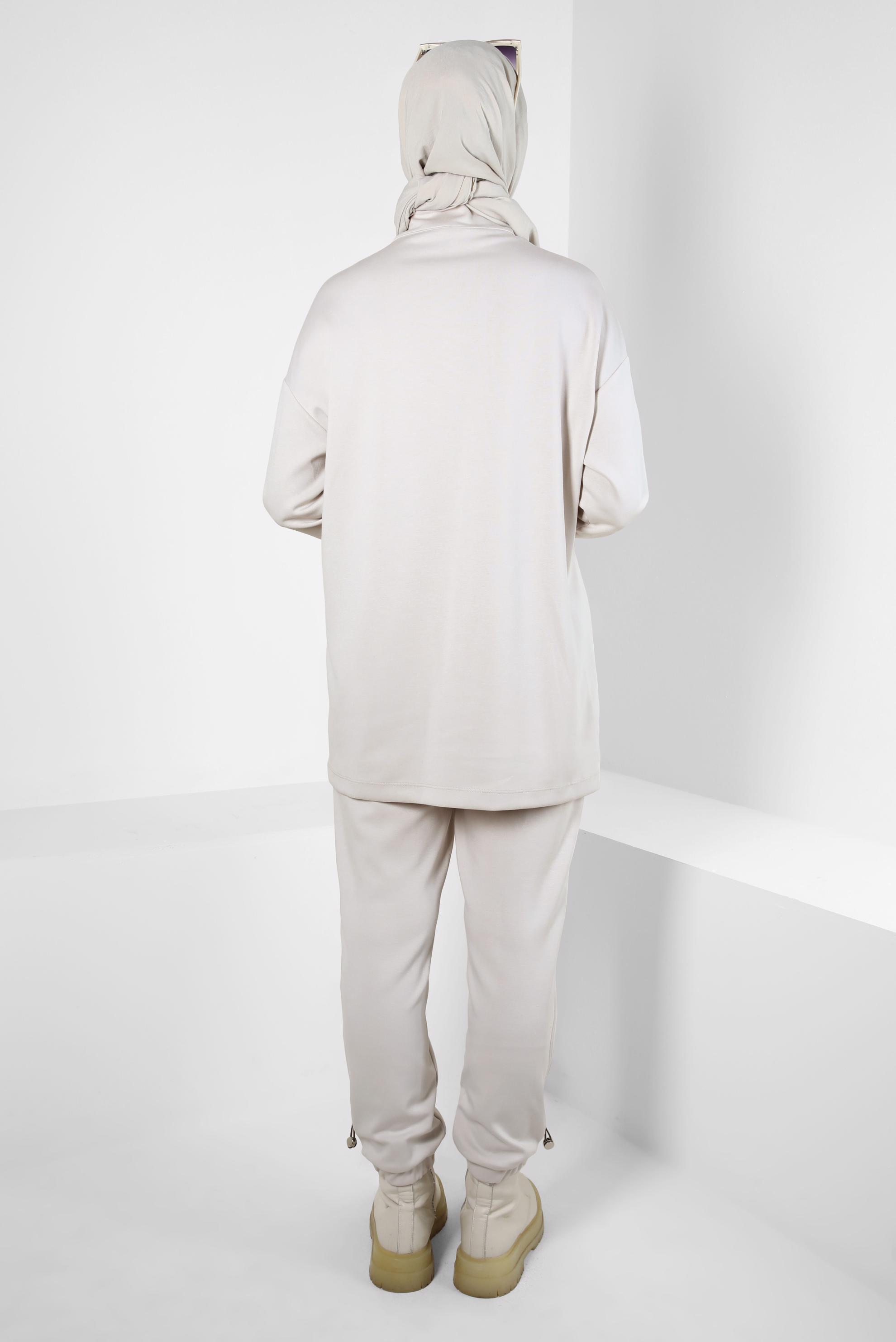 Tesettür giyim BEJ PANTOLONLU EŞOFMAN TAKIM 44256