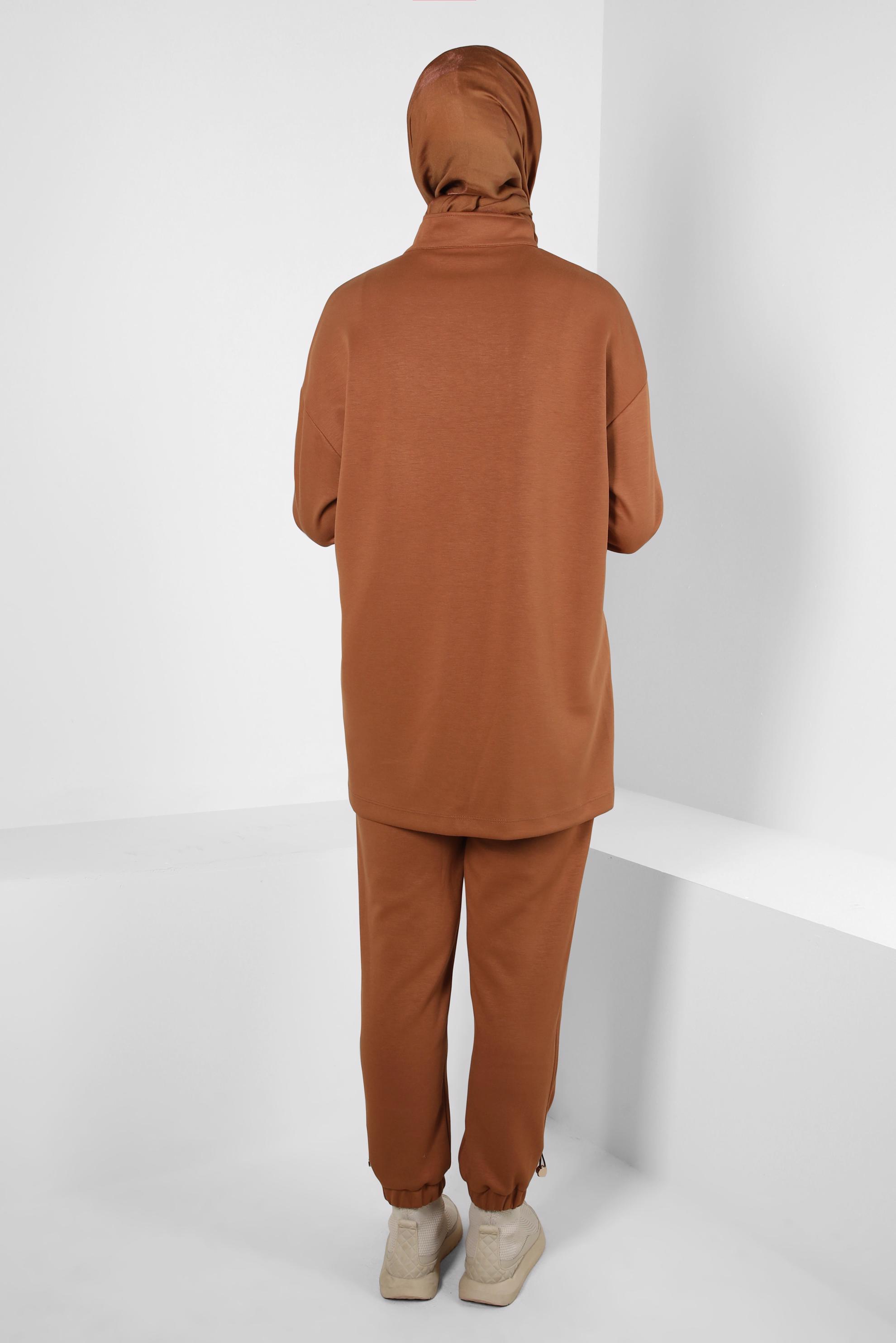 Tesettür giyim TABA PANTOLONLU EŞOFMAN TAKIM 44256