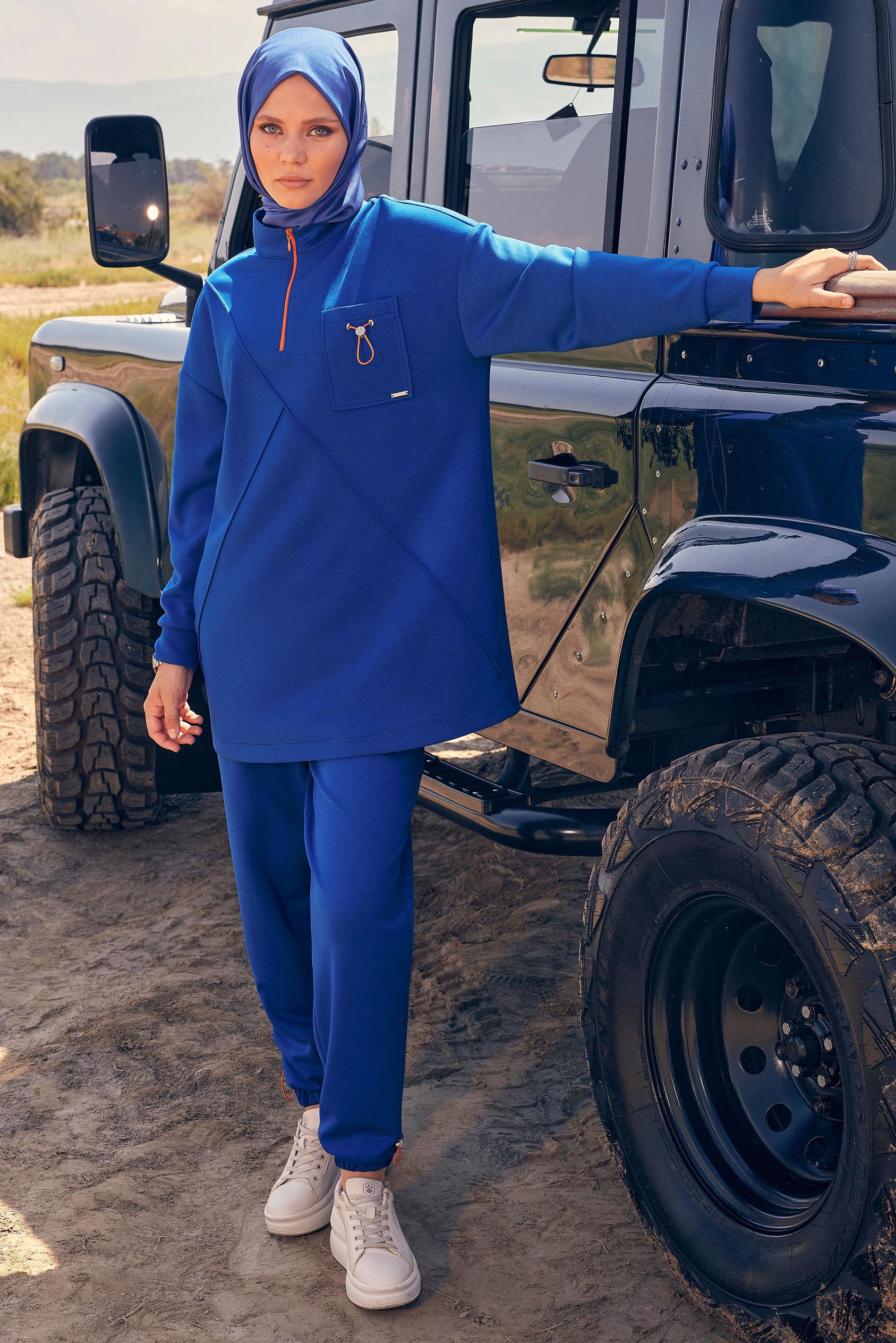 Tesettür giyim LACİVERT PANTOLONLU EŞOFMAN TAKIM 44256