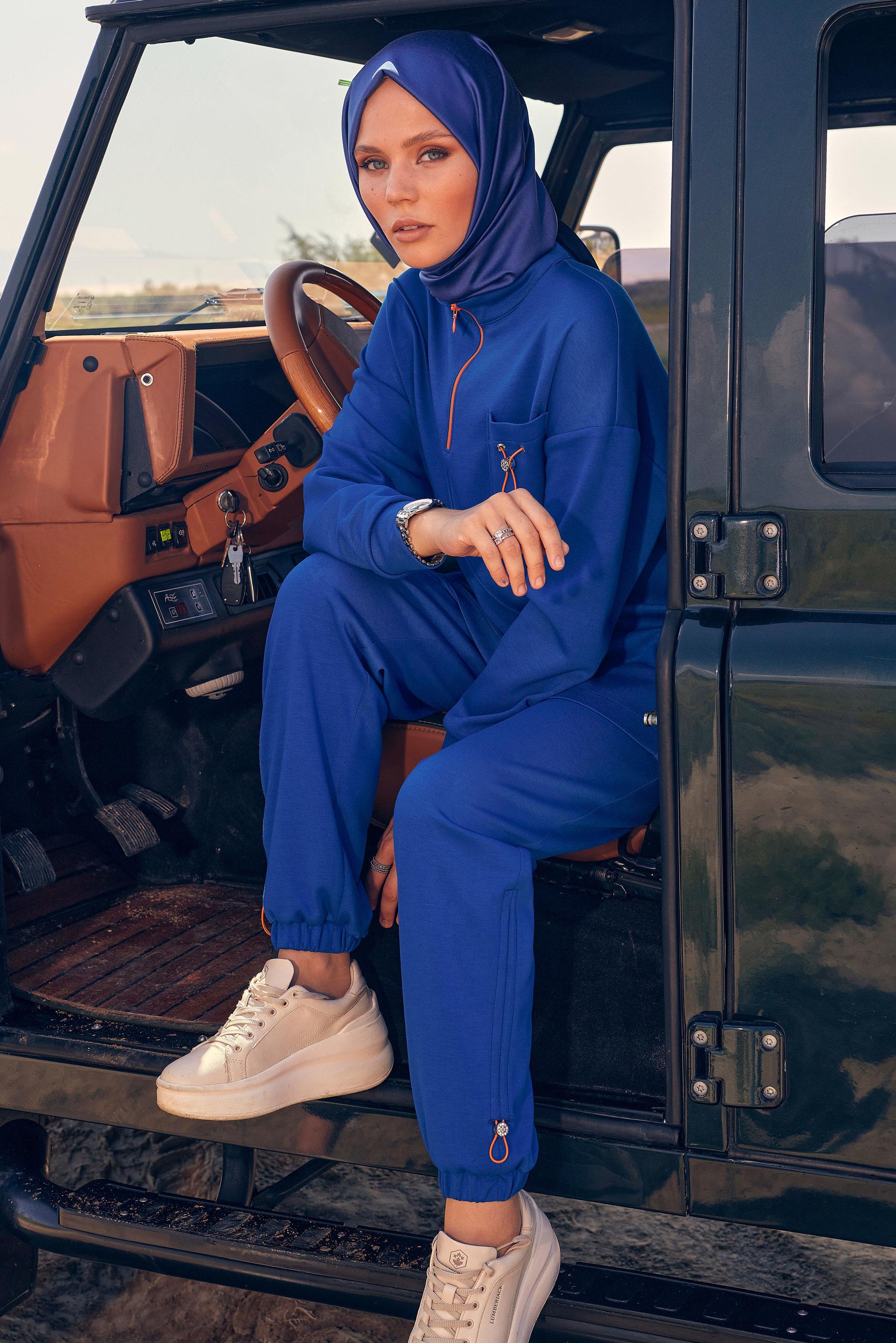 Tesettür giyim LACİVERT PANTOLONLU EŞOFMAN TAKIM 44256