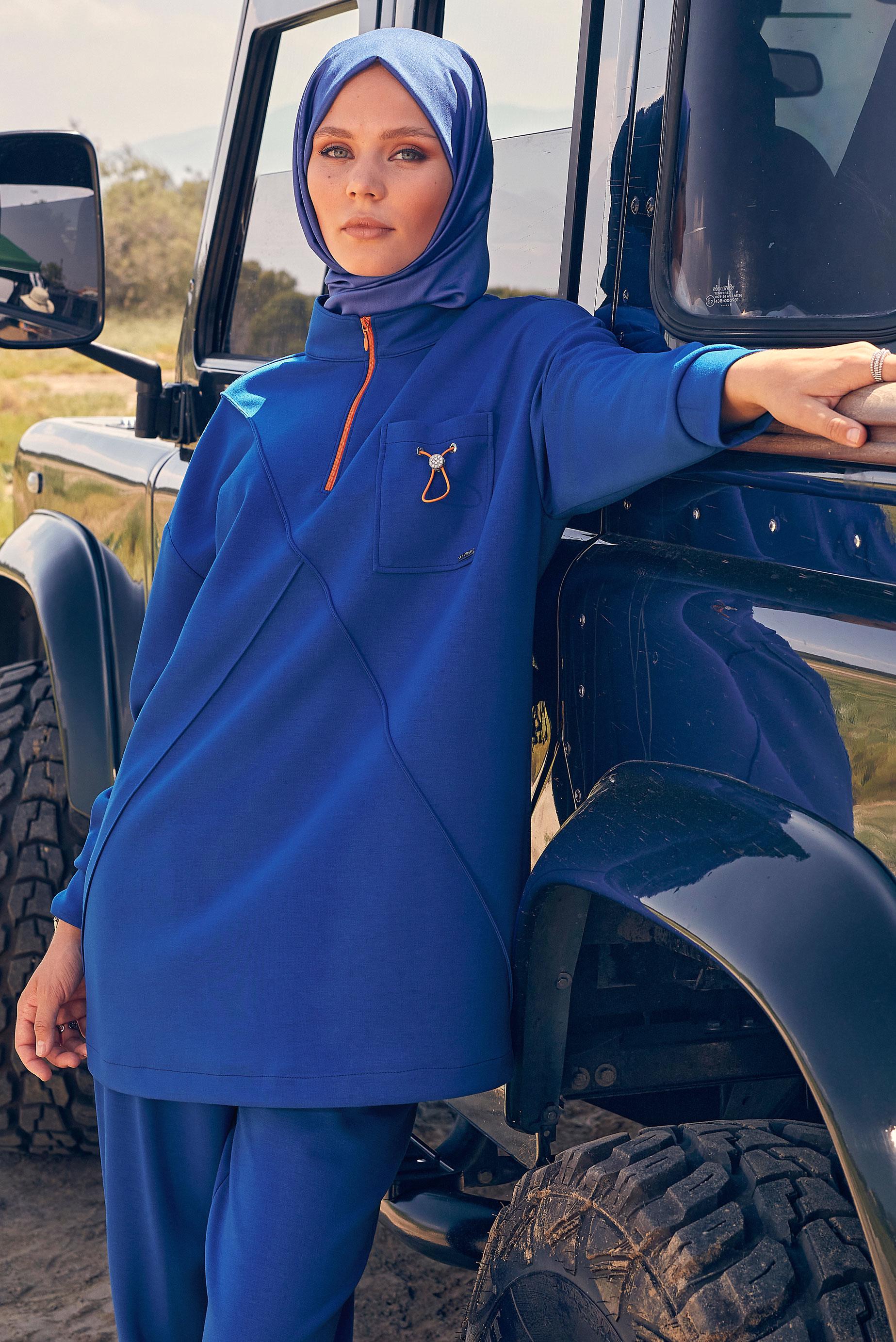 Tesettür giyim LACİVERT PANTOLONLU EŞOFMAN TAKIM 44256