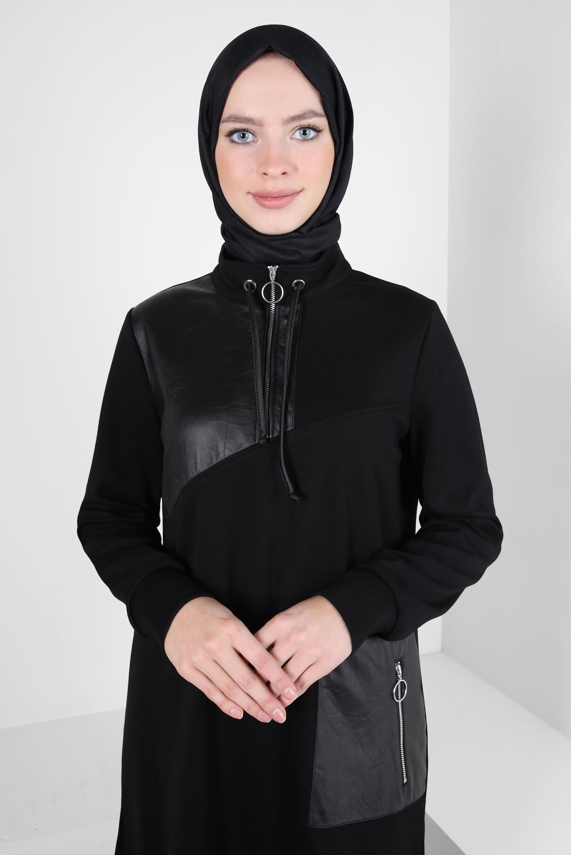 Tesettür giyim SİYAH PANTOLONLU EŞOFMAN TAKIM 44258