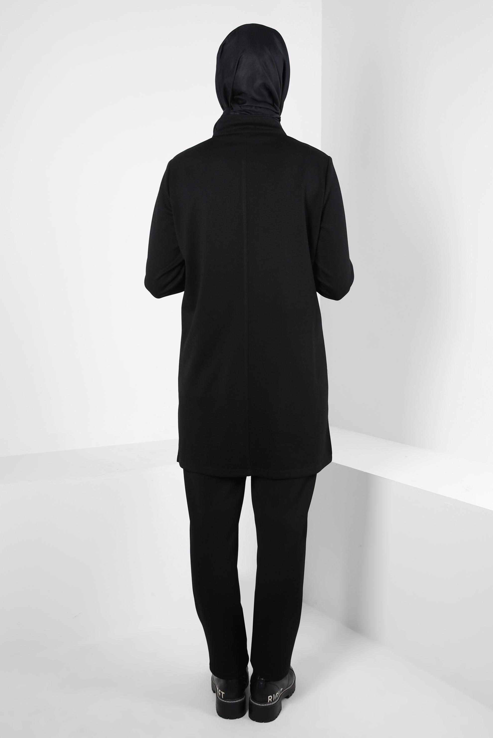 Tesettür giyim SİYAH PANTOLONLU EŞOFMAN TAKIM 44258