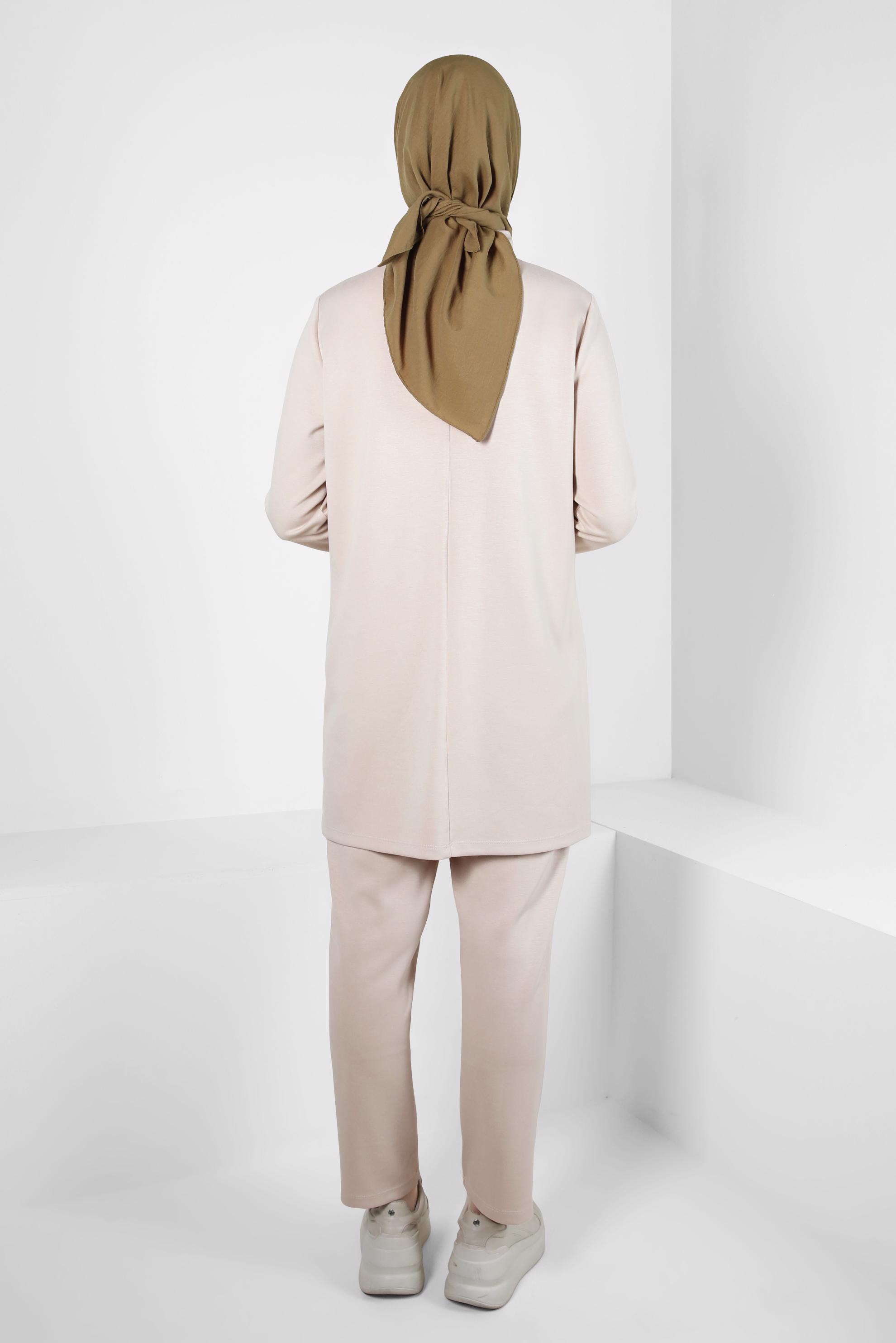 Tesettür giyim BEJ PANTOLONLU EŞOFMAN TAKIM 44258