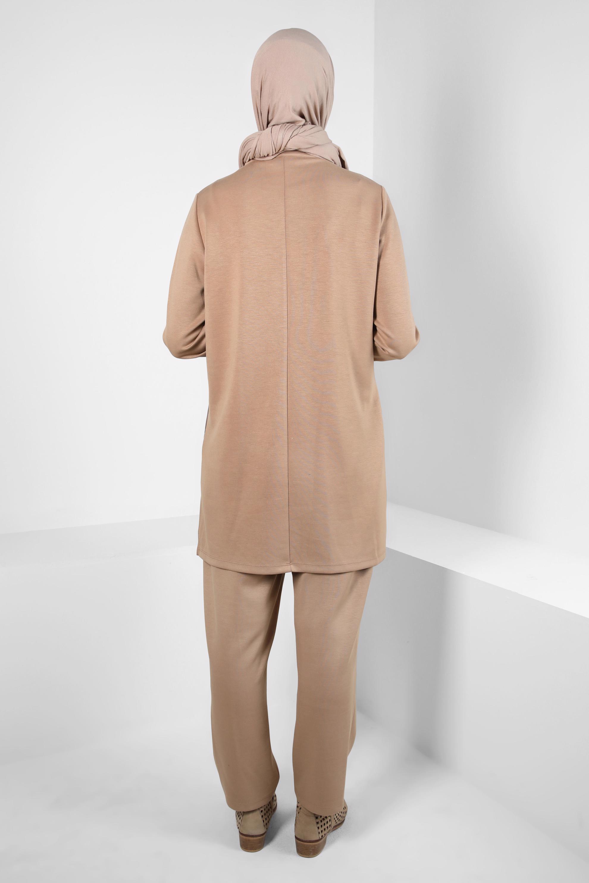 Tesettür giyim KAHVE PANTOLONLU EŞOFMAN TAKIM 44258