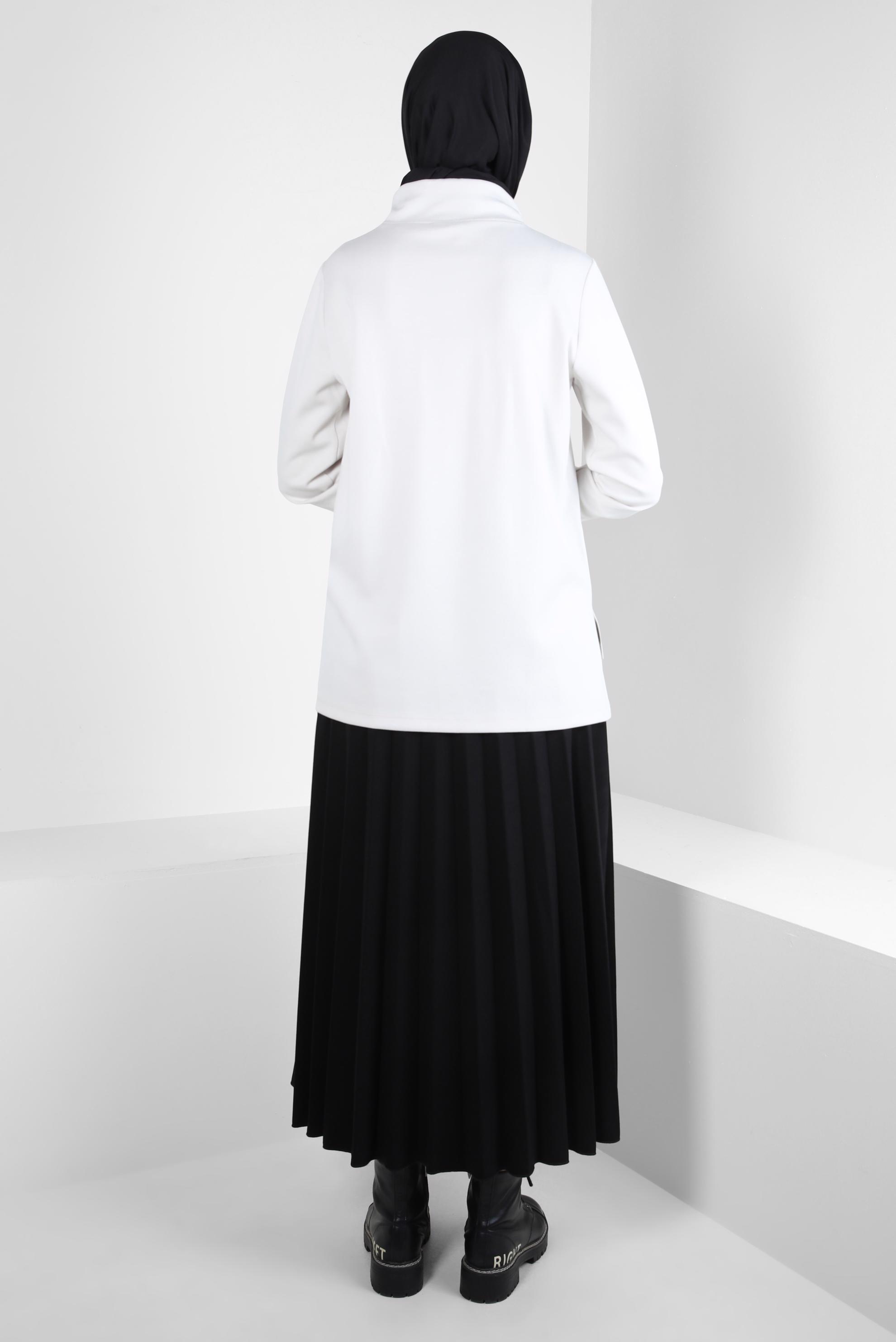 Tesettür giyim SİYAH DESENLİ ETEKLİ EŞOFMAN TAKIM 44259