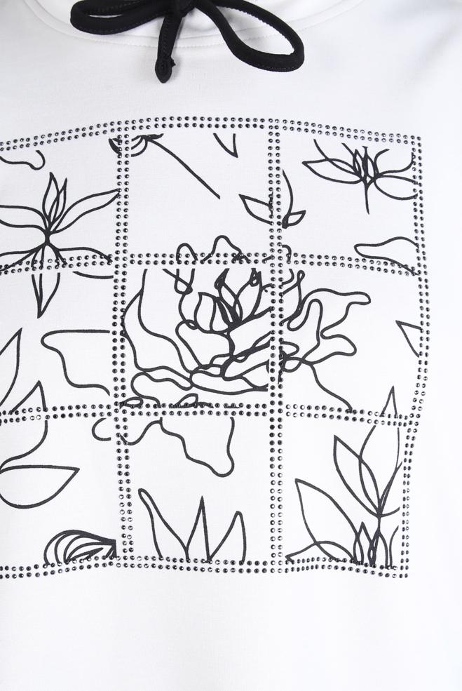 Tesettür giyim SİYAH DESENLİ ETEKLİ EŞOFMAN TAKIM 44259 - ALVİNA