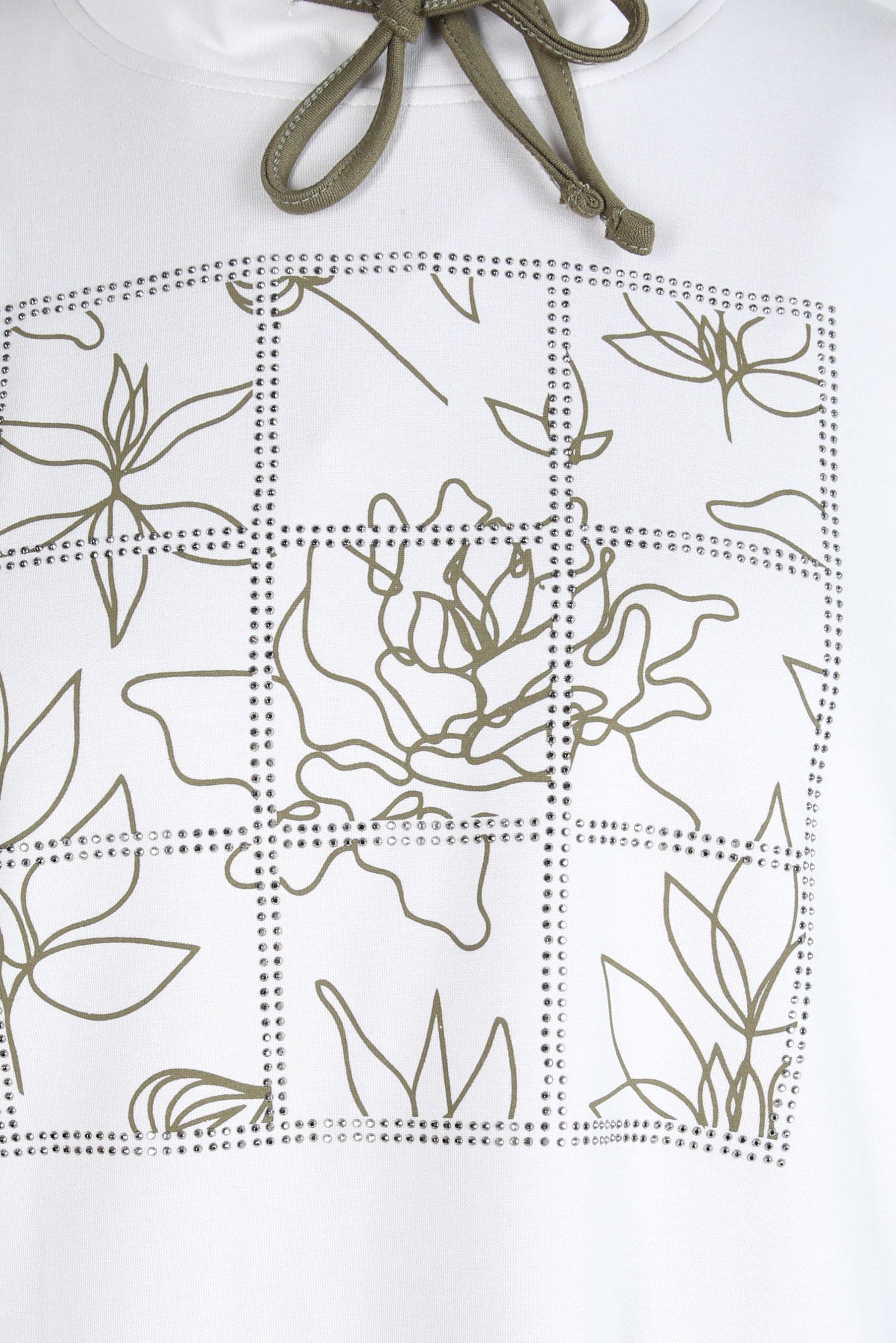 Tesettür giyim HAKİ DESENLİ ETEKLİ EŞOFMAN TAKIM 44259