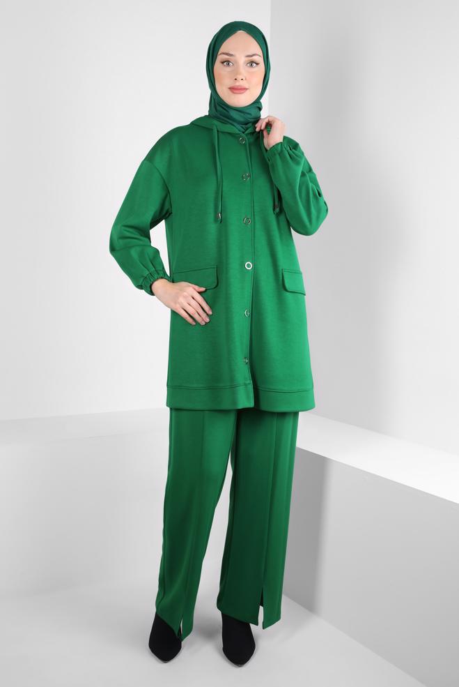 Tesettür giyim YEŞİL PANTOLONLU EŞOFMAN TAKIM 44260 - ALVİNA