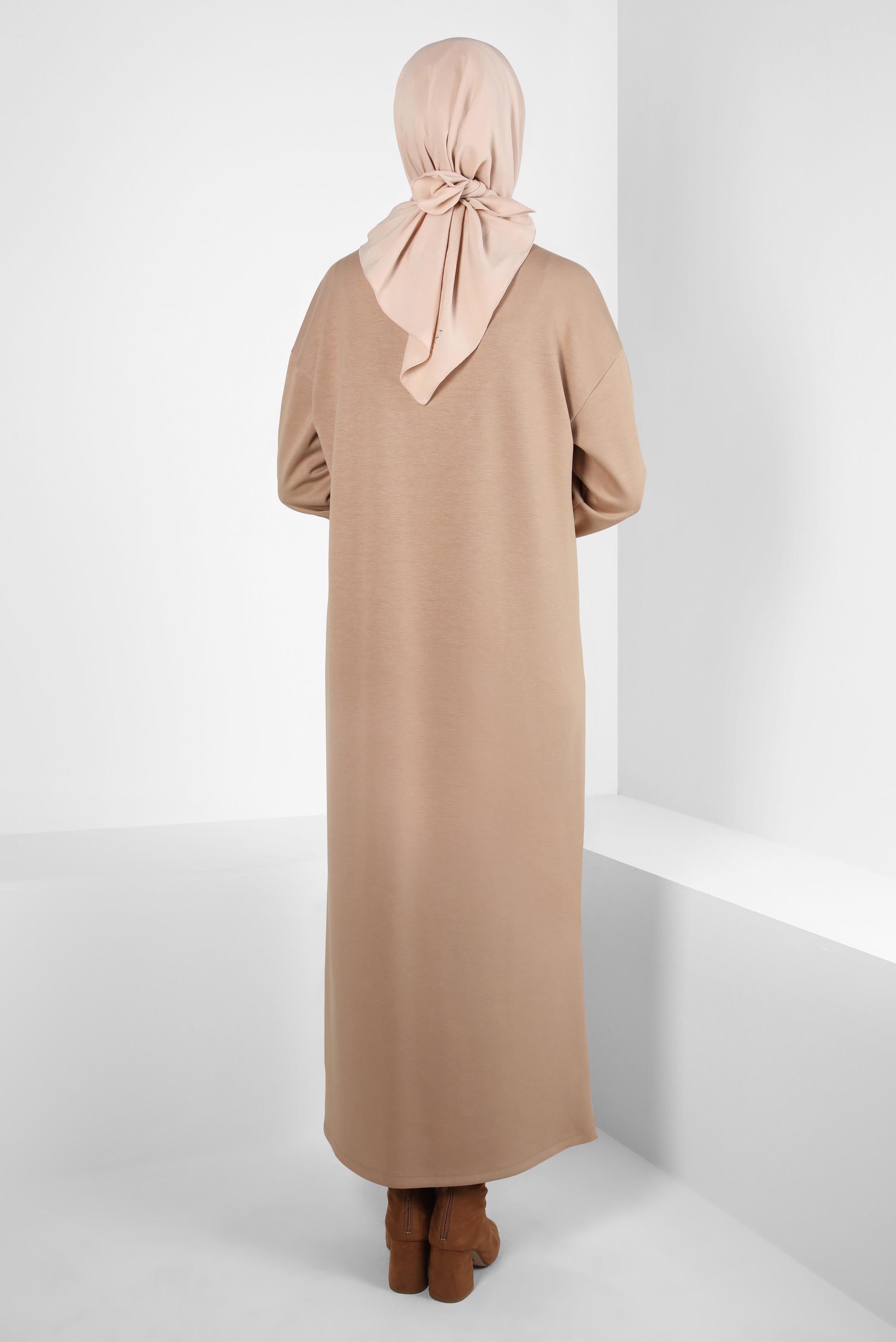 Vêtements hijab BRUN ROBE DE SURVÊTEMENT À RAYURES 44282