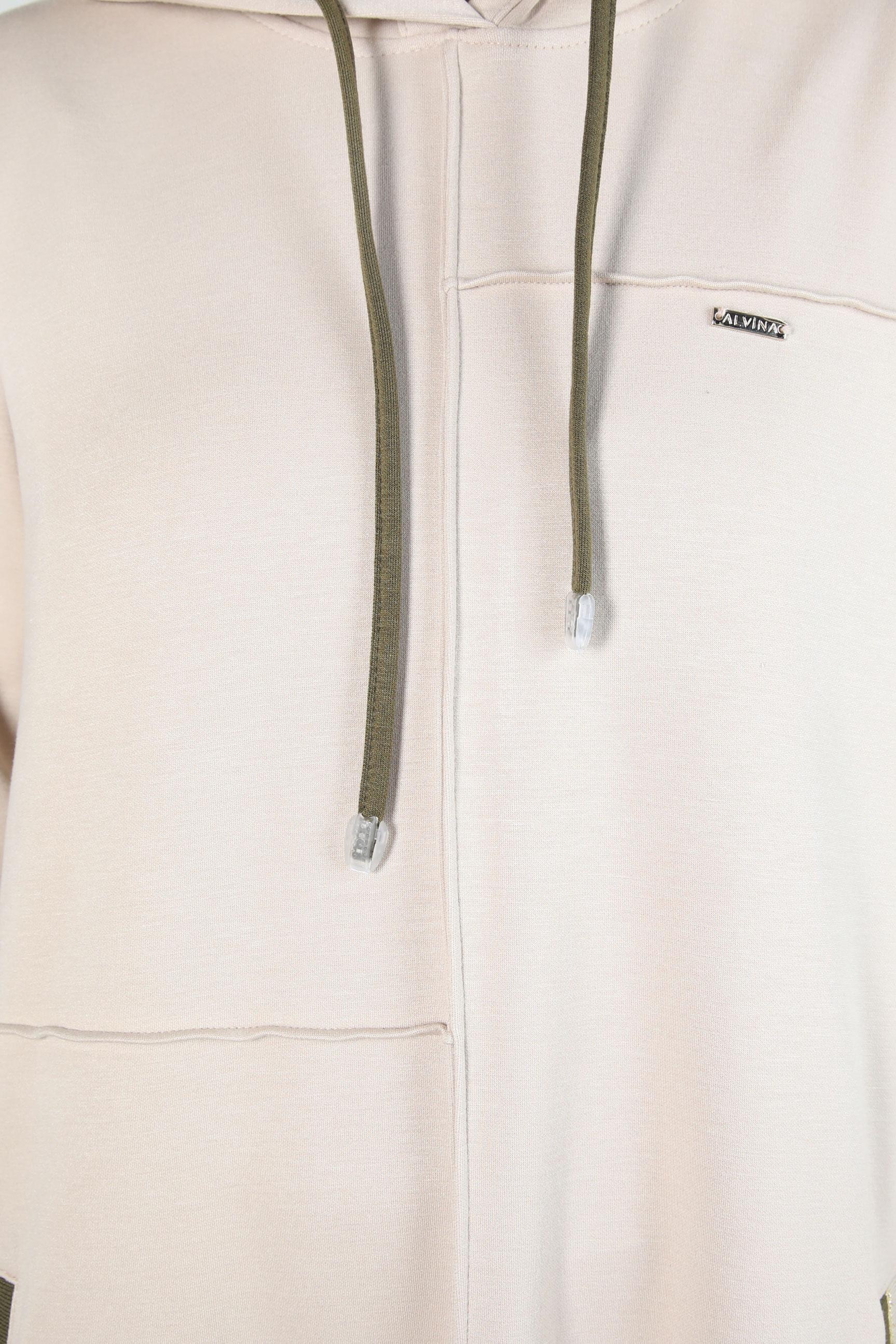 Tesettür giyim KUM KAPÜŞONLU EŞOFMAN ELBİSE 44283