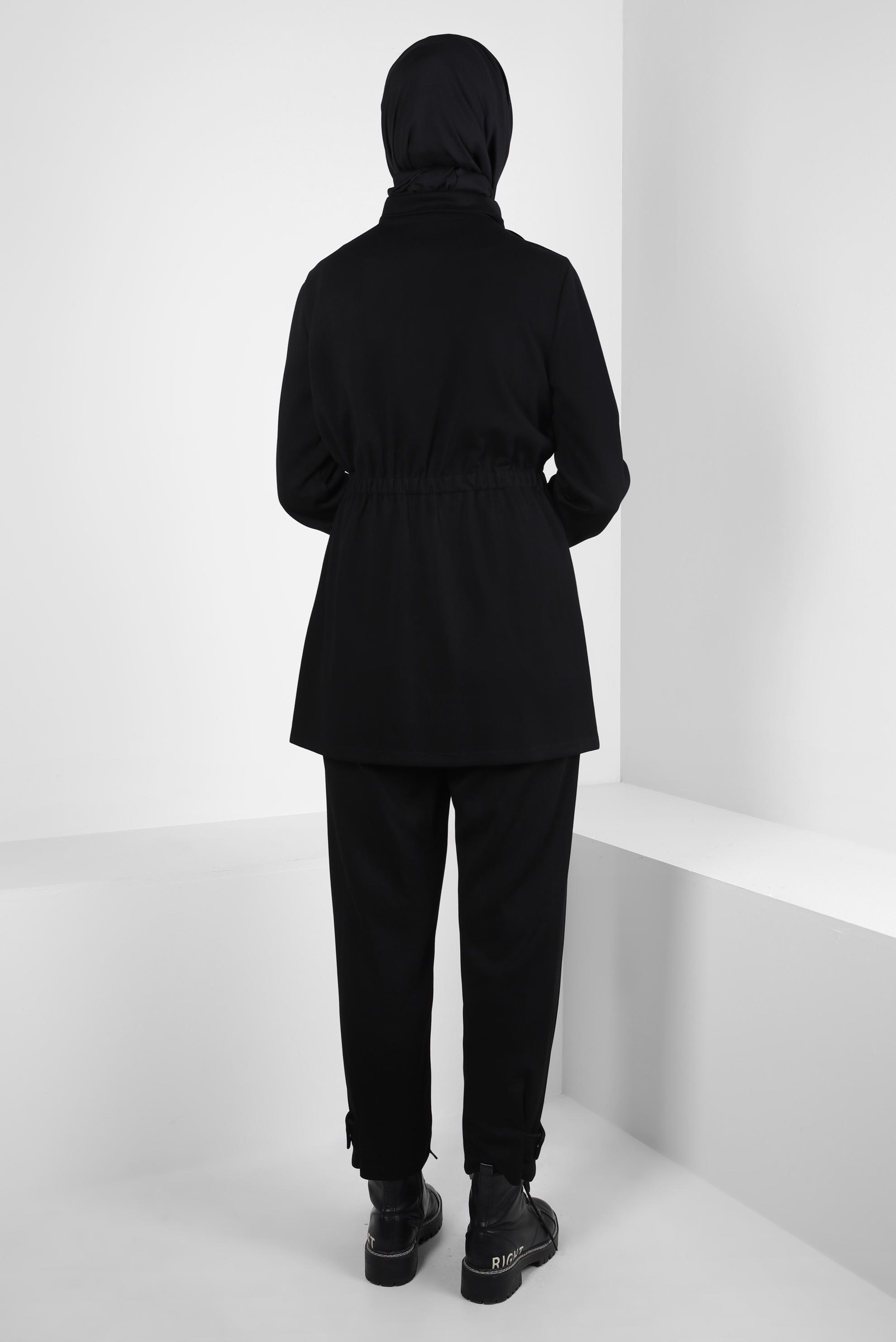 Tesettür giyim SİYAH PANTOLONLU EŞOFMAN TAKIM 44286