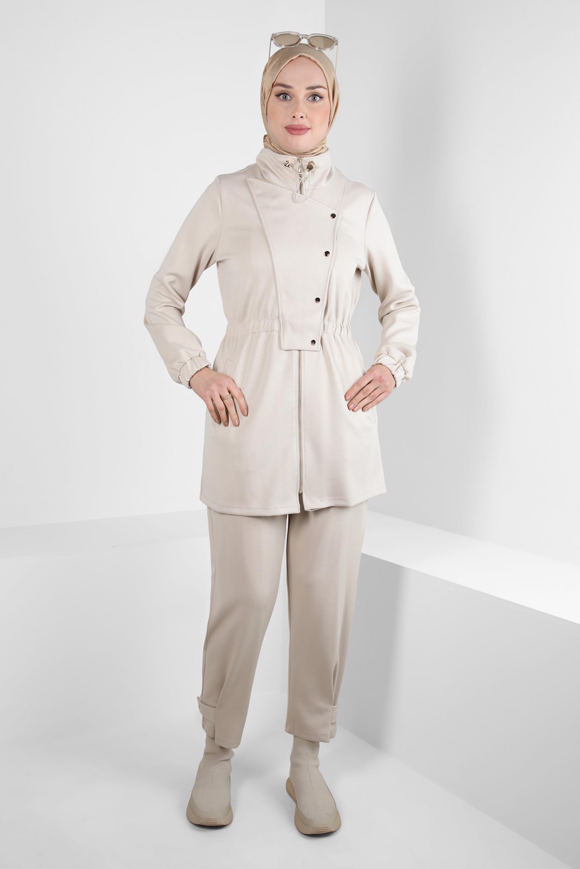 Tesettür giyim KUM PANTOLONLU EŞOFMAN TAKIM 44286