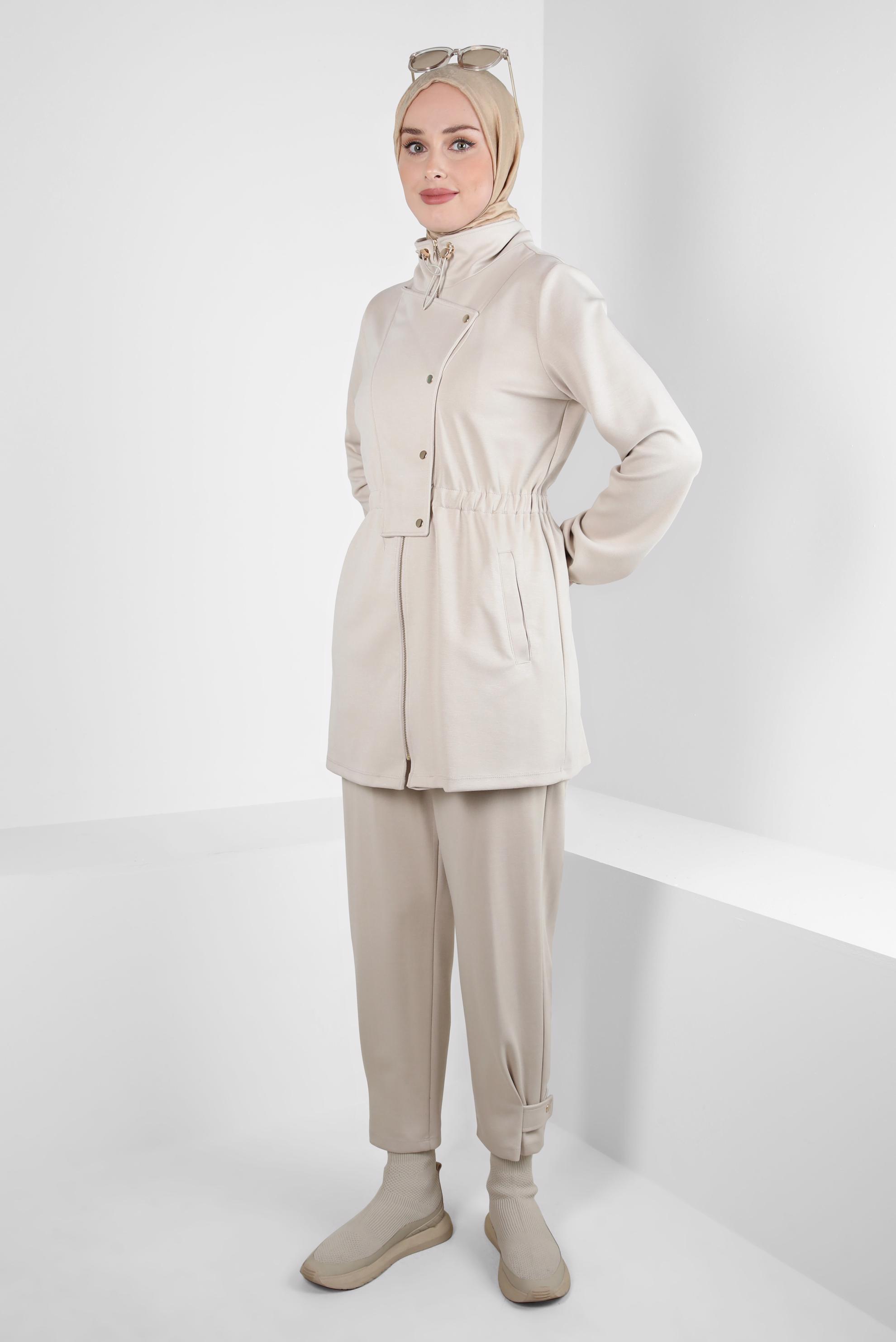 Tesettür giyim KUM PANTOLONLU EŞOFMAN TAKIM 44286