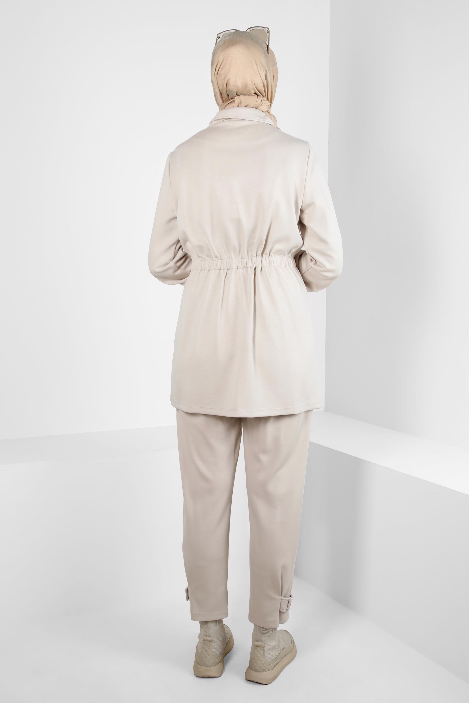 Tesettür giyim KUM PANTOLONLU EŞOFMAN TAKIM 44286