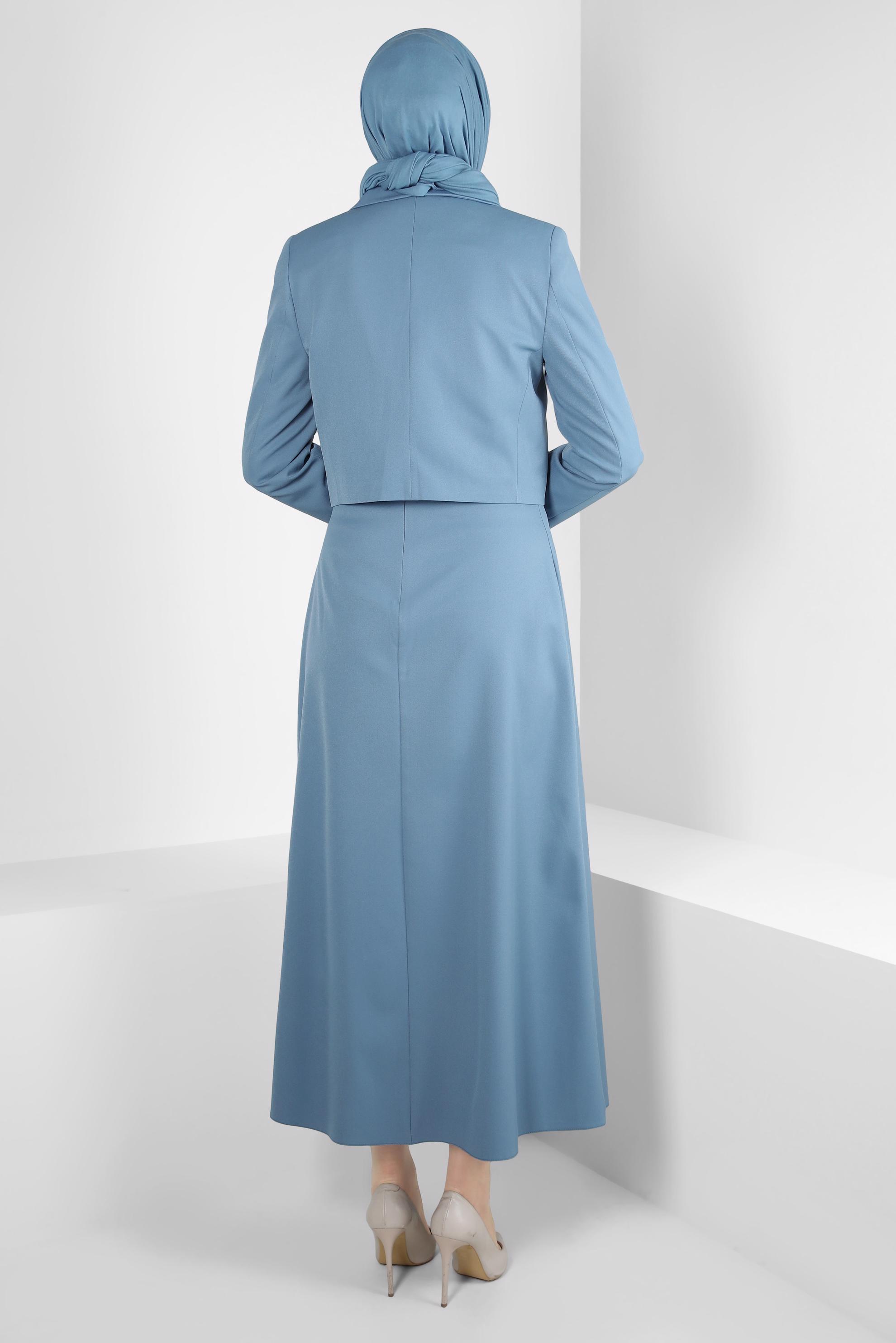 Hijab clothing BLUE SKIRTED SUIT WITH ACCESSORY 44159-1