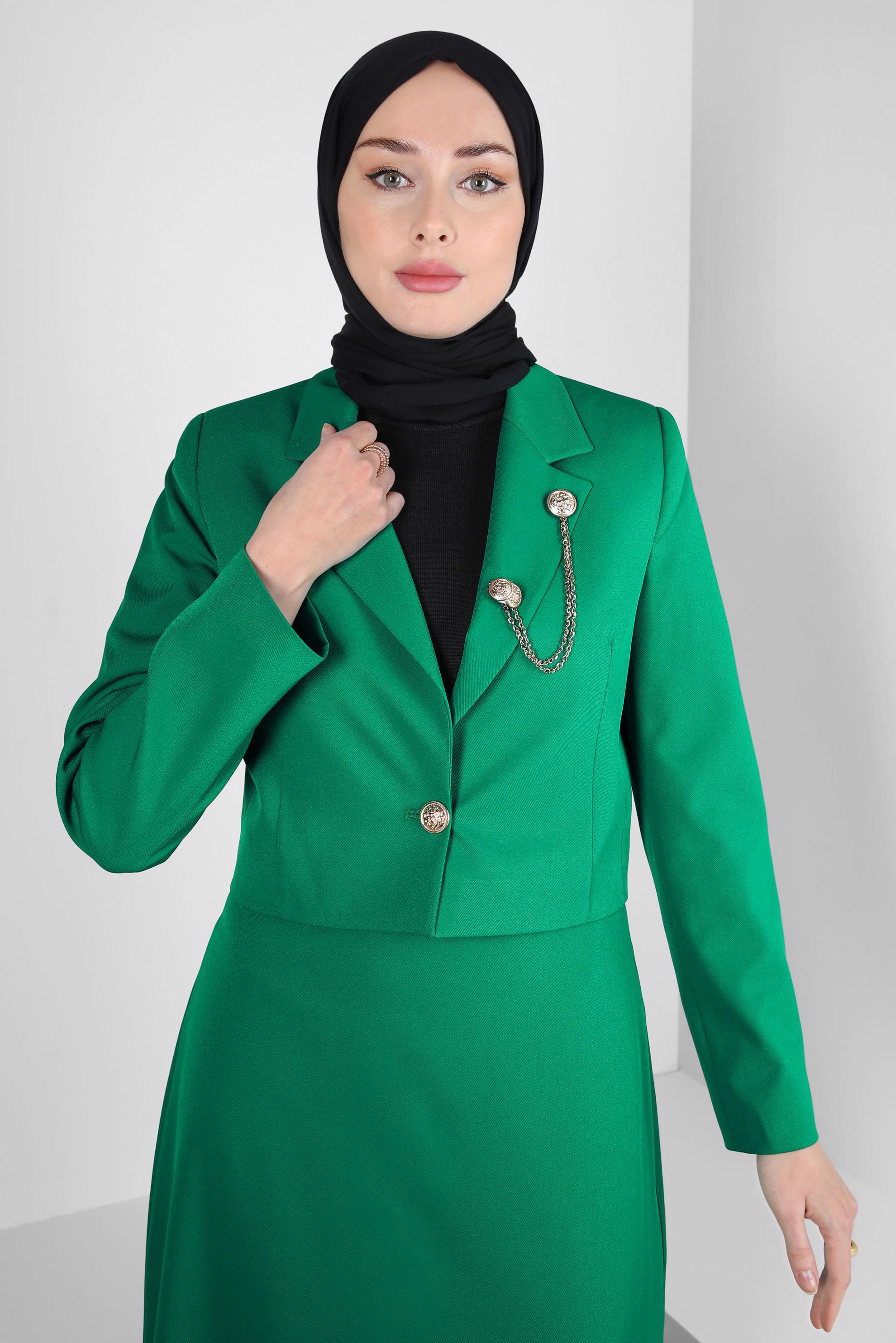 Hijab clothing GREEN SKIRTED SUIT WITH ACCESSORY 44159-1