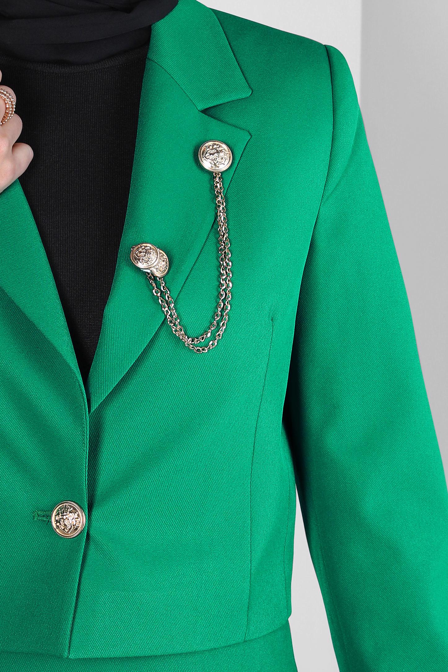 Hijab clothing GREEN SKIRTED SUIT WITH ACCESSORY 44159-1