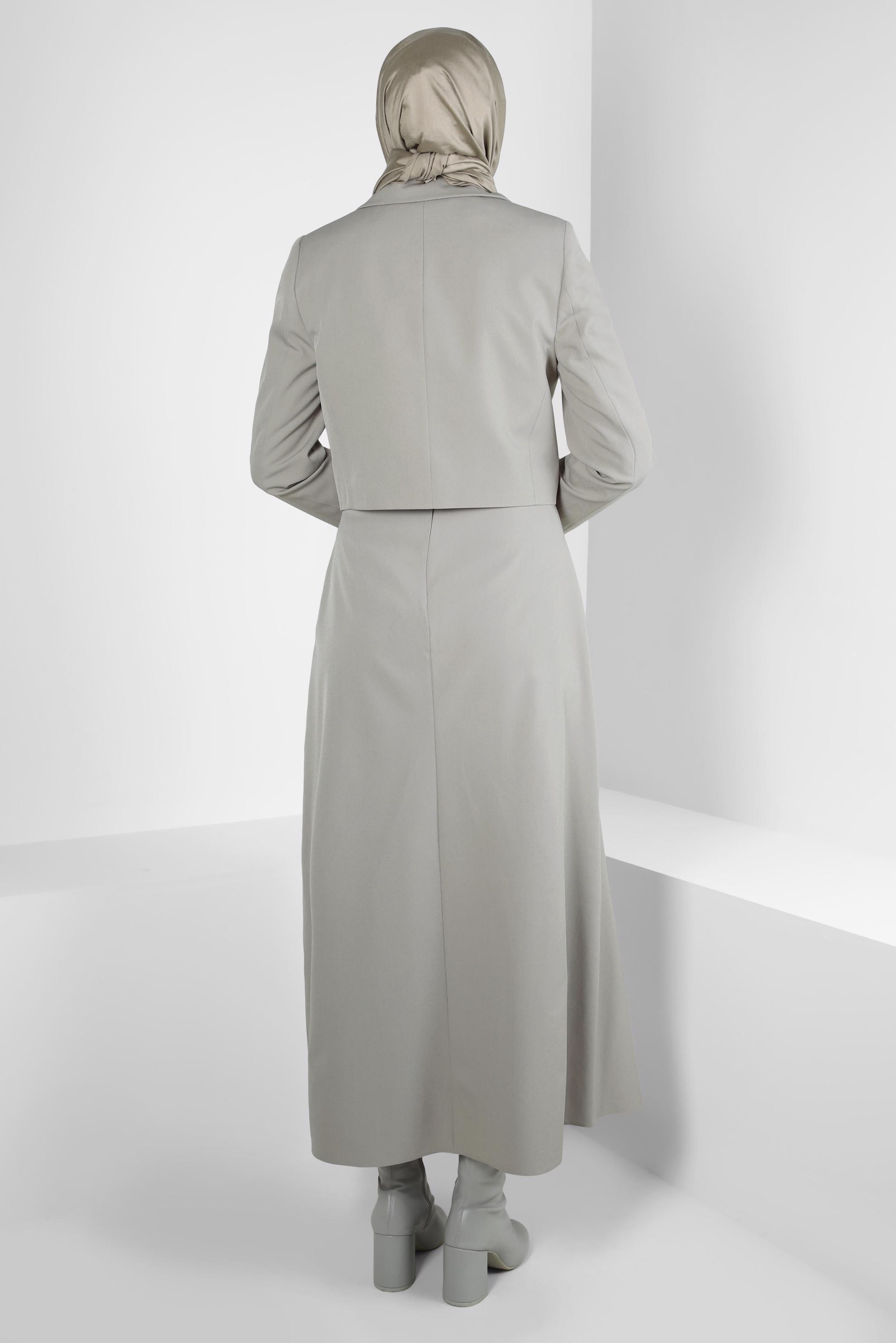 Tesettür giyim KUM AKSESUAR DETAYLI ETEKLİ TAKIM 44159-1