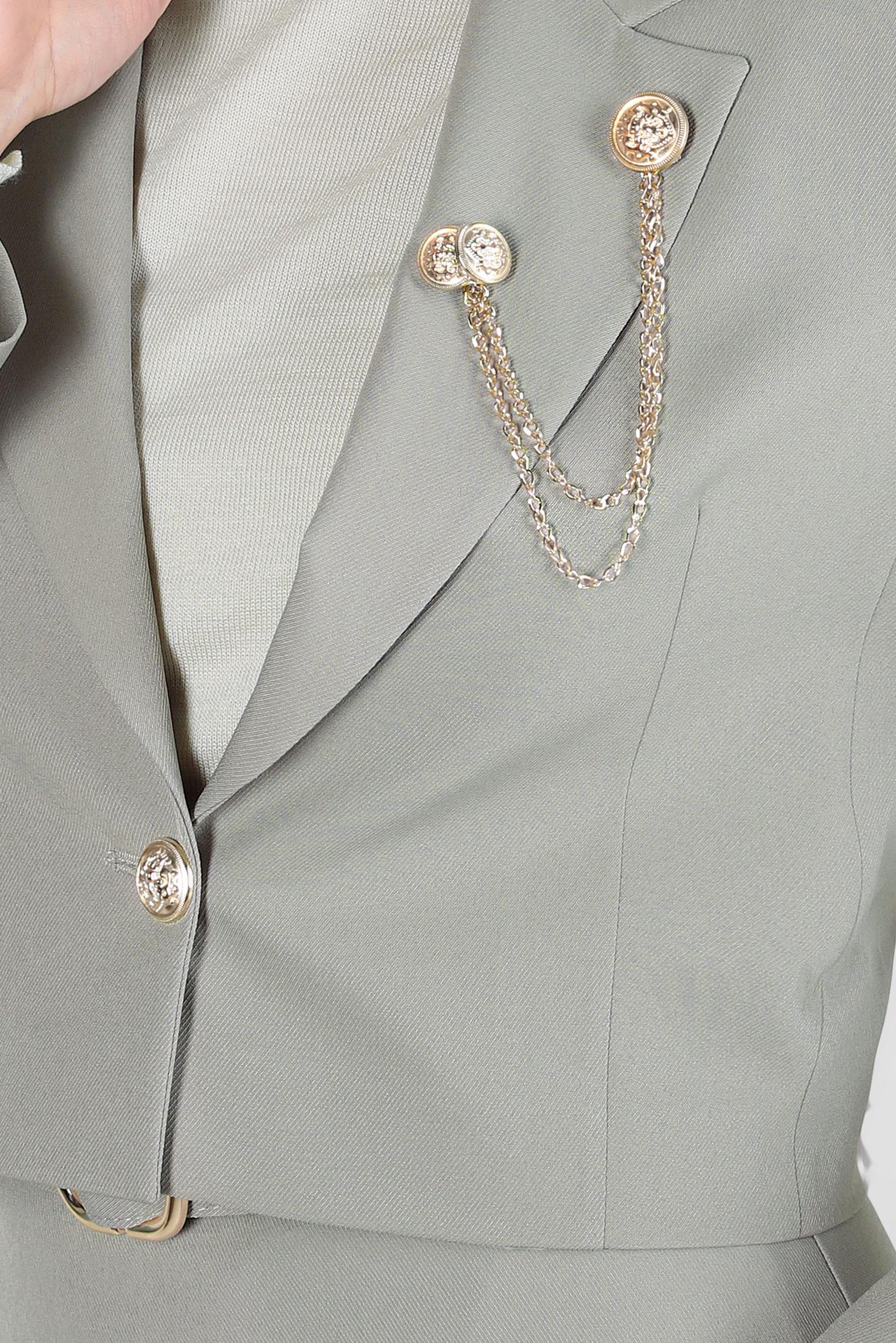 Tesettür giyim KUM AKSESUAR DETAYLI ETEKLİ TAKIM 44159-1