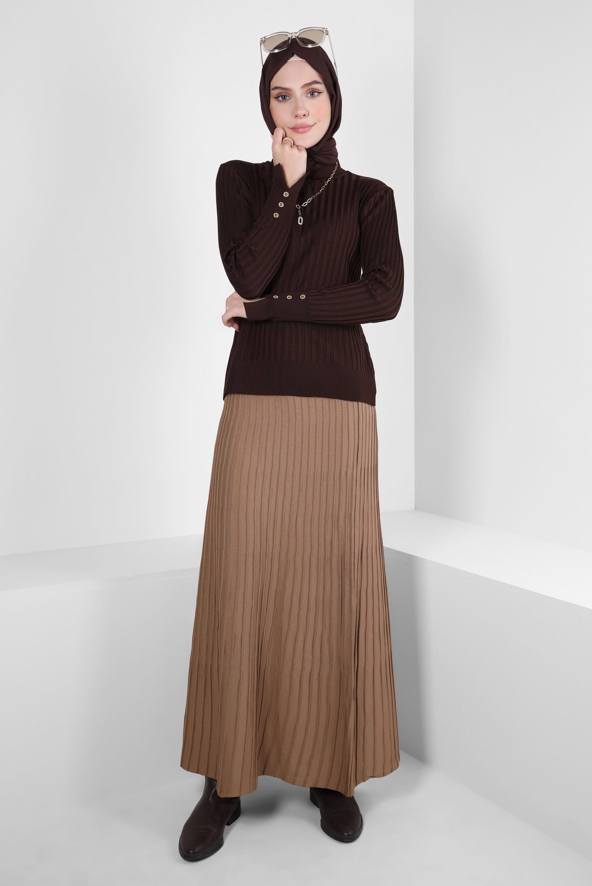 Hijab clothing BROWN KNITWEAR SKIRT 60502