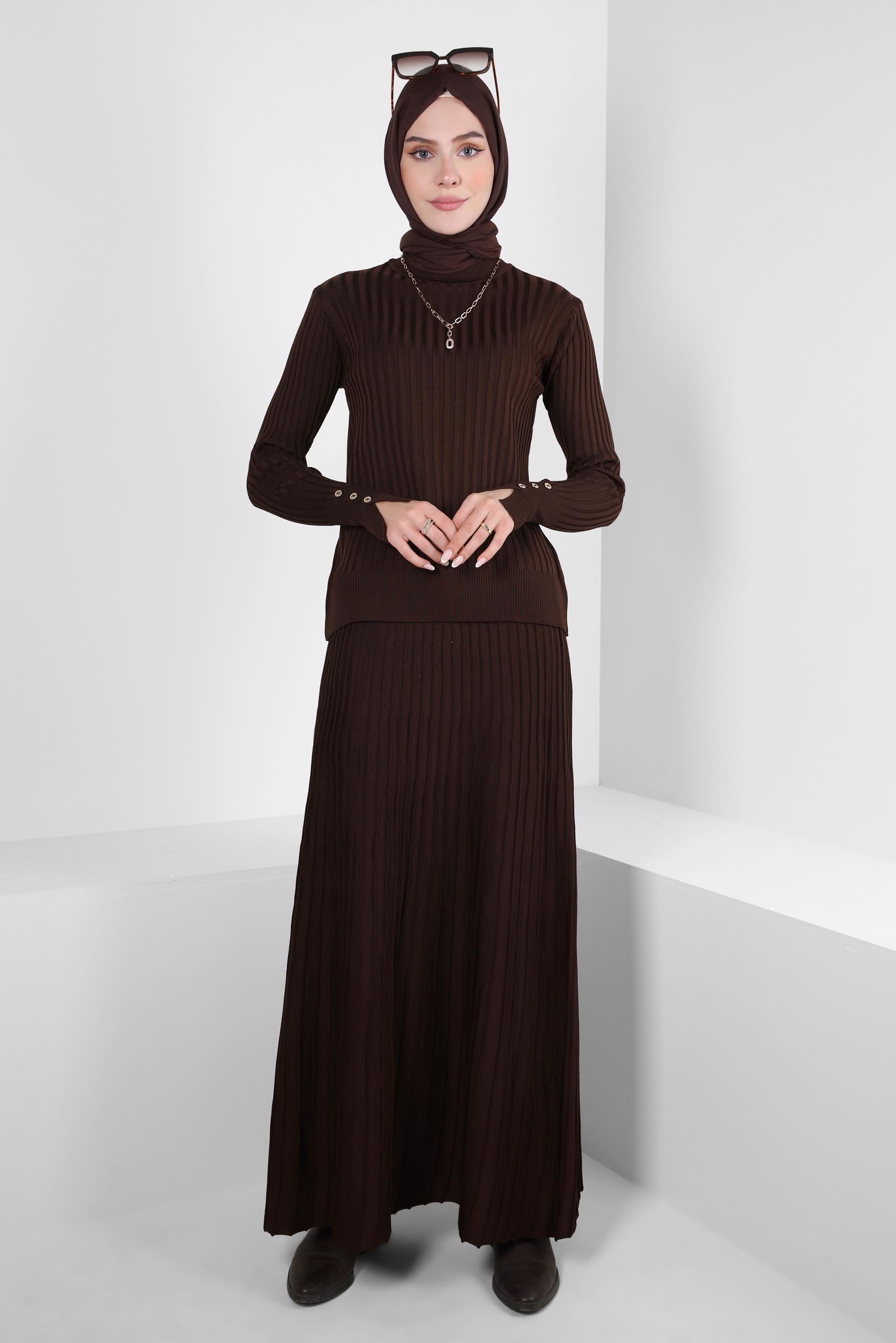 Hijab clothing BROWN KNITWEAR SKIRT 60502