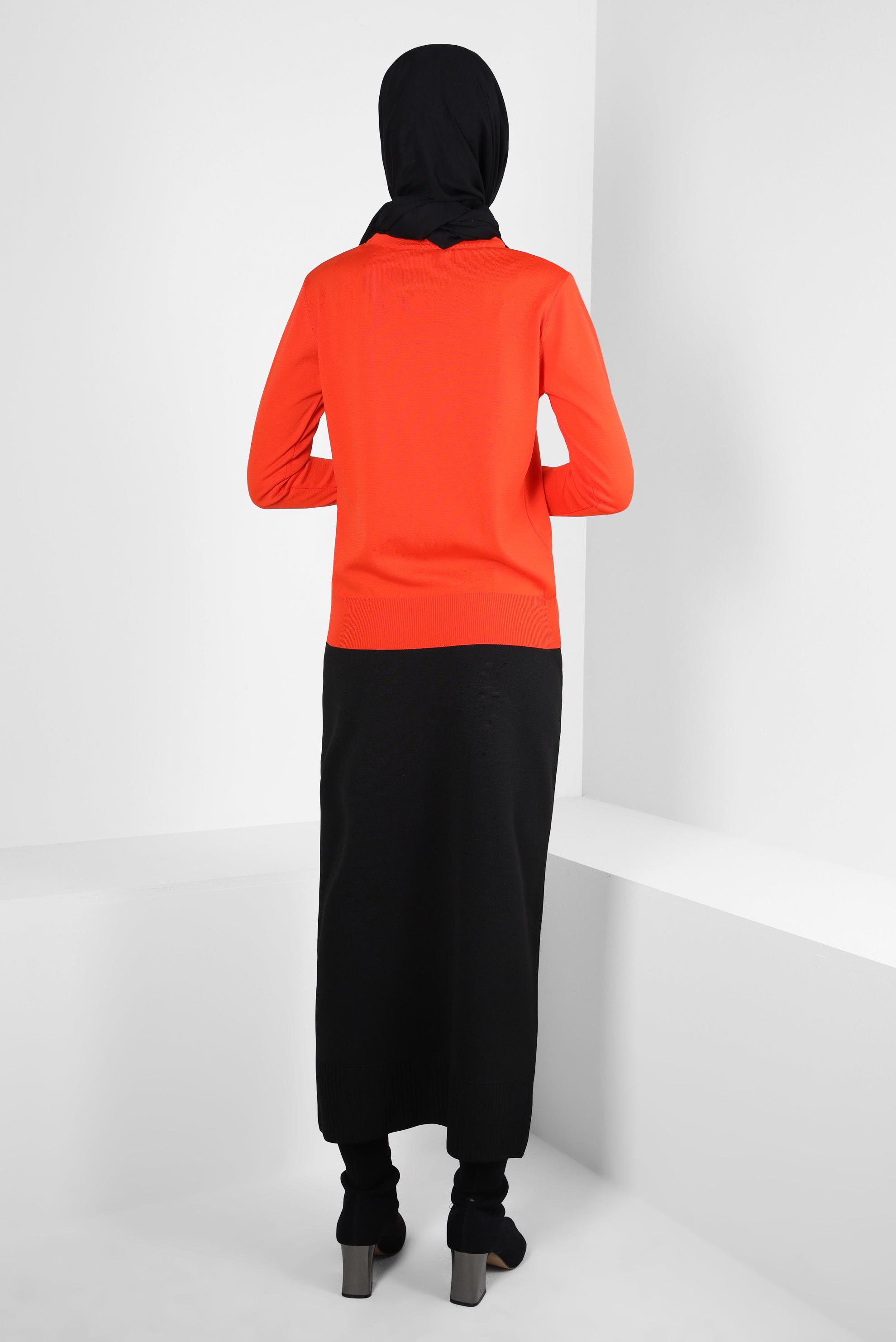 Tesettür giyim SİYAH DÜZ KESİM TRİKO ETEK 60503