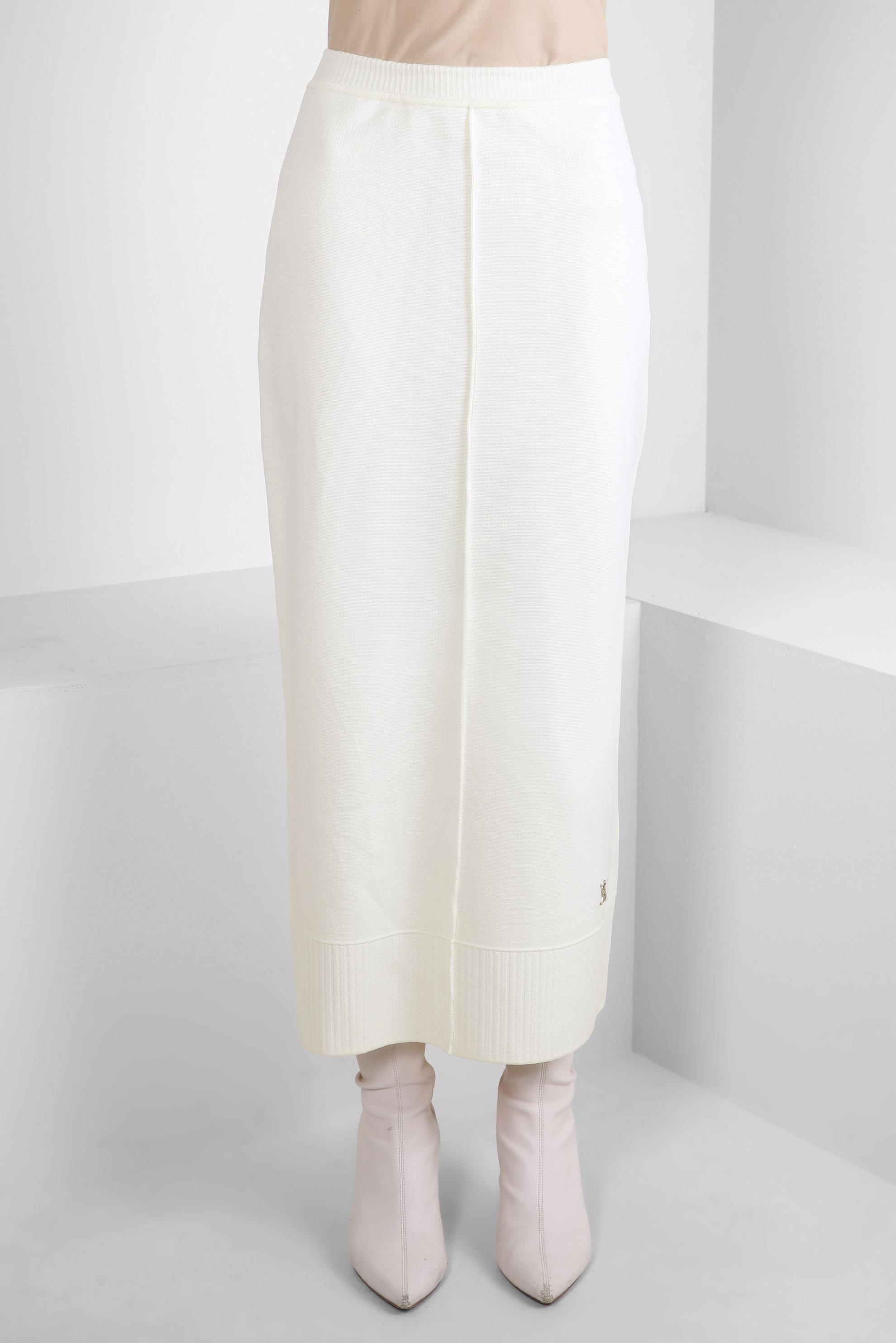 Hijab clothing WHITE STRAIGHT CUT KNITWEAR SKIRT 60503