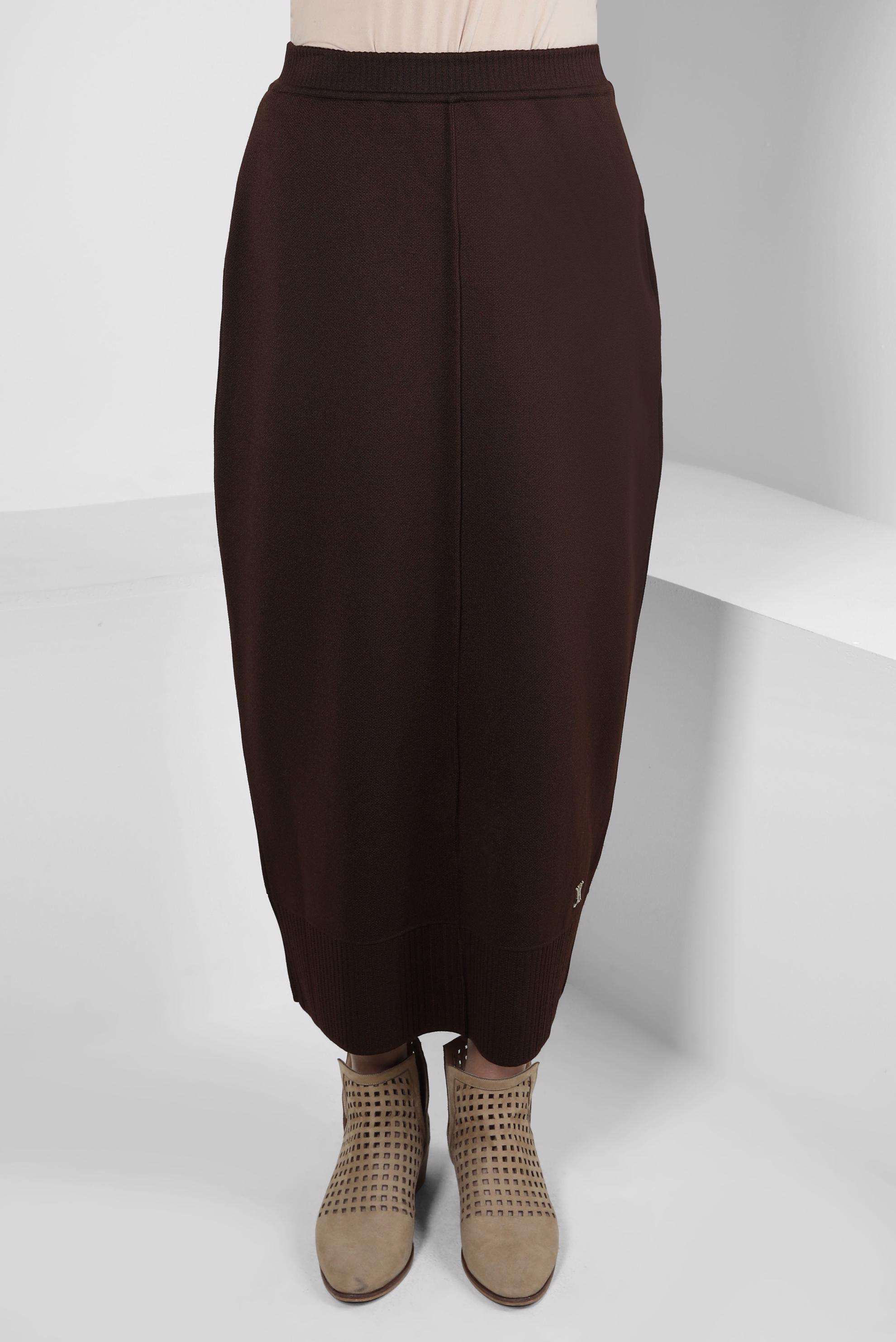 Hijab clothing BROWN STRAIGHT CUT KNITWEAR SKIRT 60503
