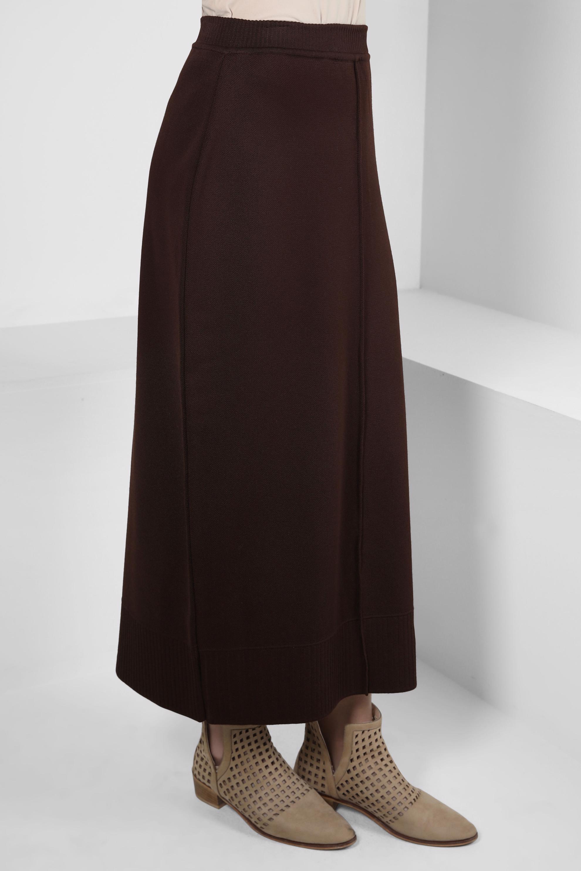 Hijab clothing BROWN STRAIGHT CUT KNITWEAR SKIRT 60503