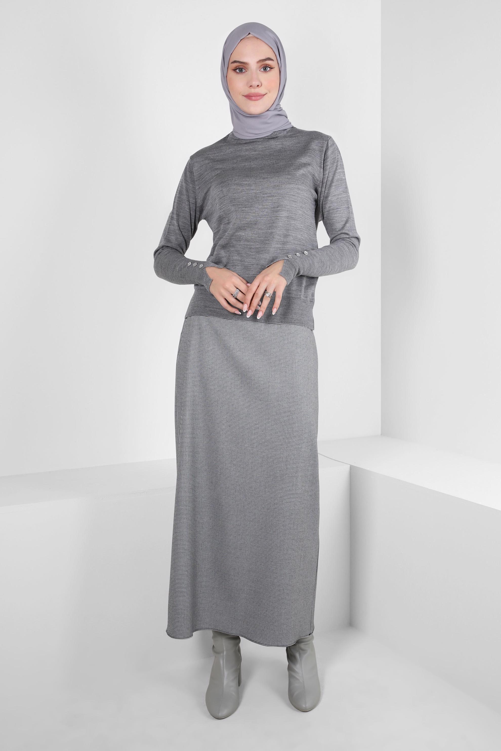 Vêtements hijab NOIR JUPE À MOTIF VINYAN 60505