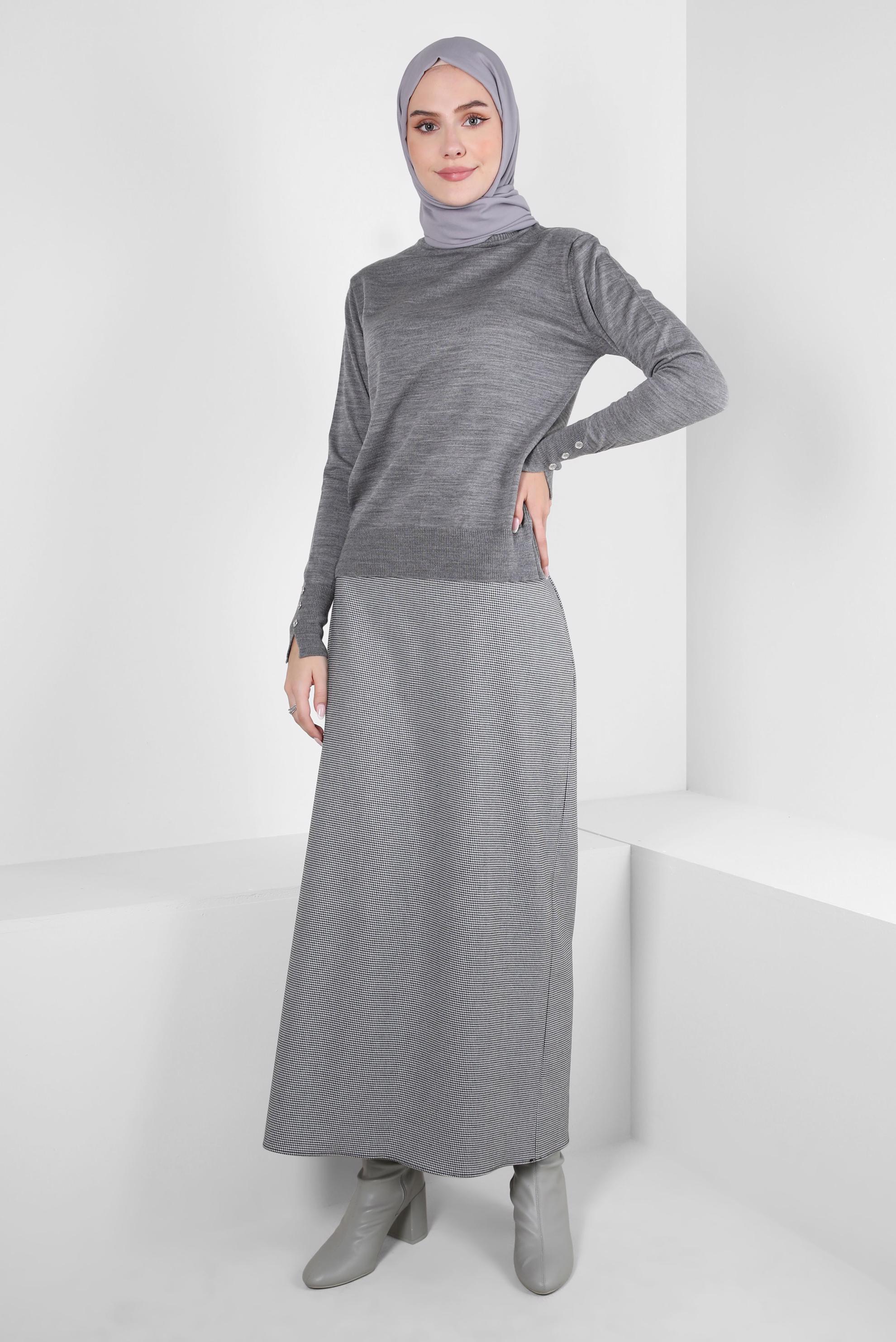 Vêtements hijab NOIR JUPE À MOTIF VINYAN 60505