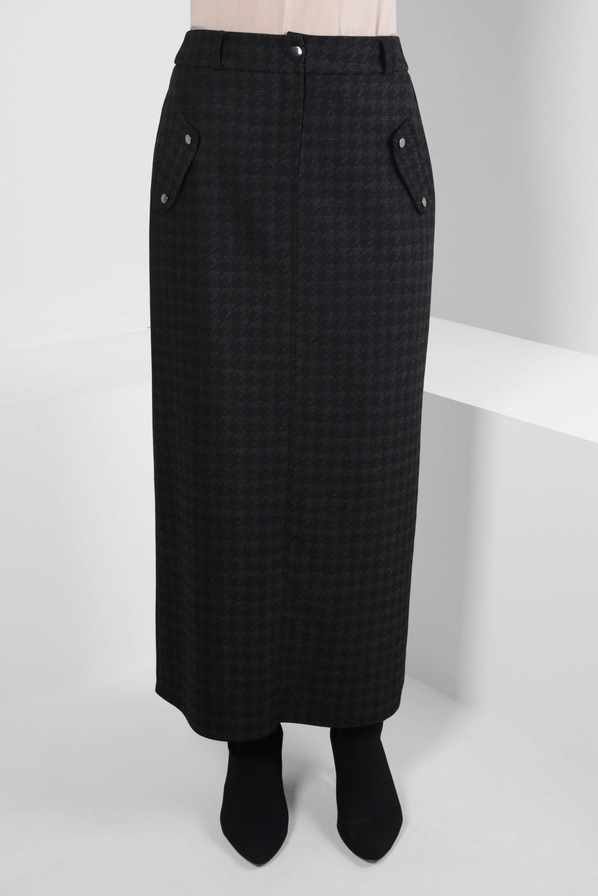 Tesettür giyim SİYAH DÜZ KESİM ETEK 60506