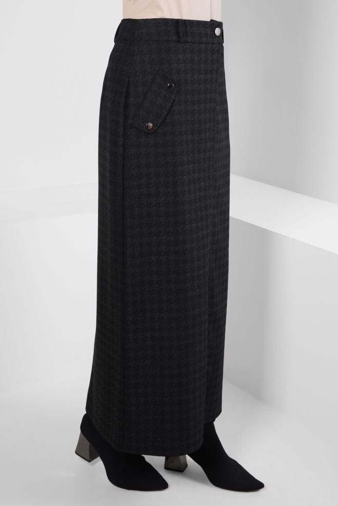 Tesettür giyim SİYAH DÜZ KESİM ETEK 60506 - ALVİNA