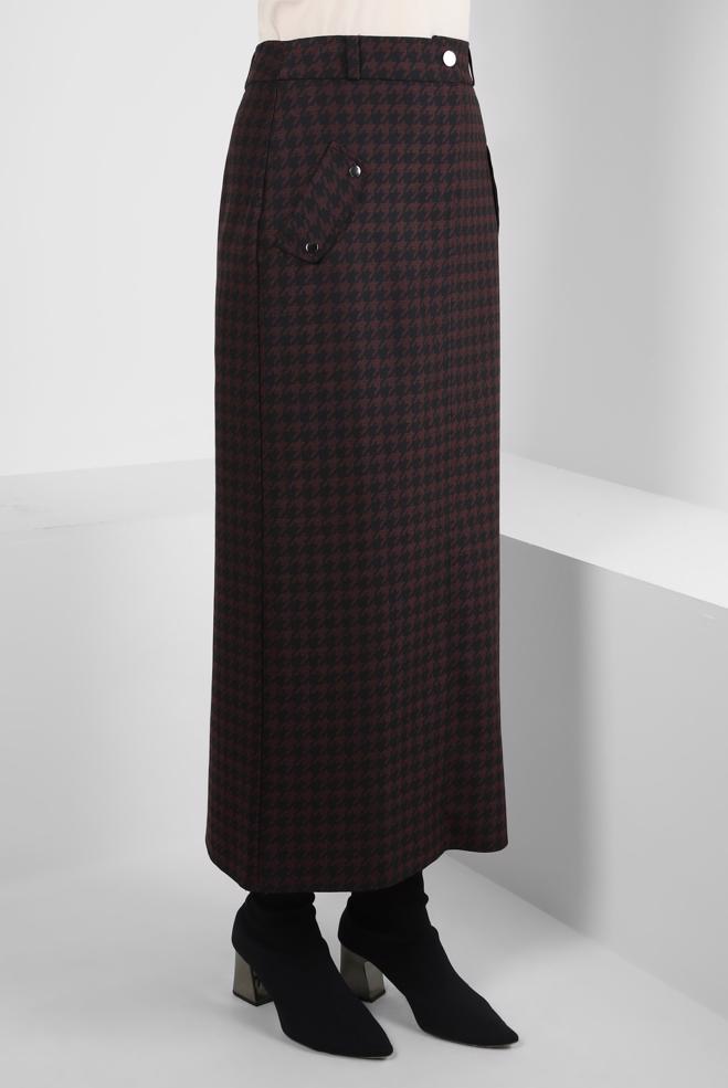 Tesettür giyim BORDO DÜZ KESİM ETEK 60506 - ALVİNA