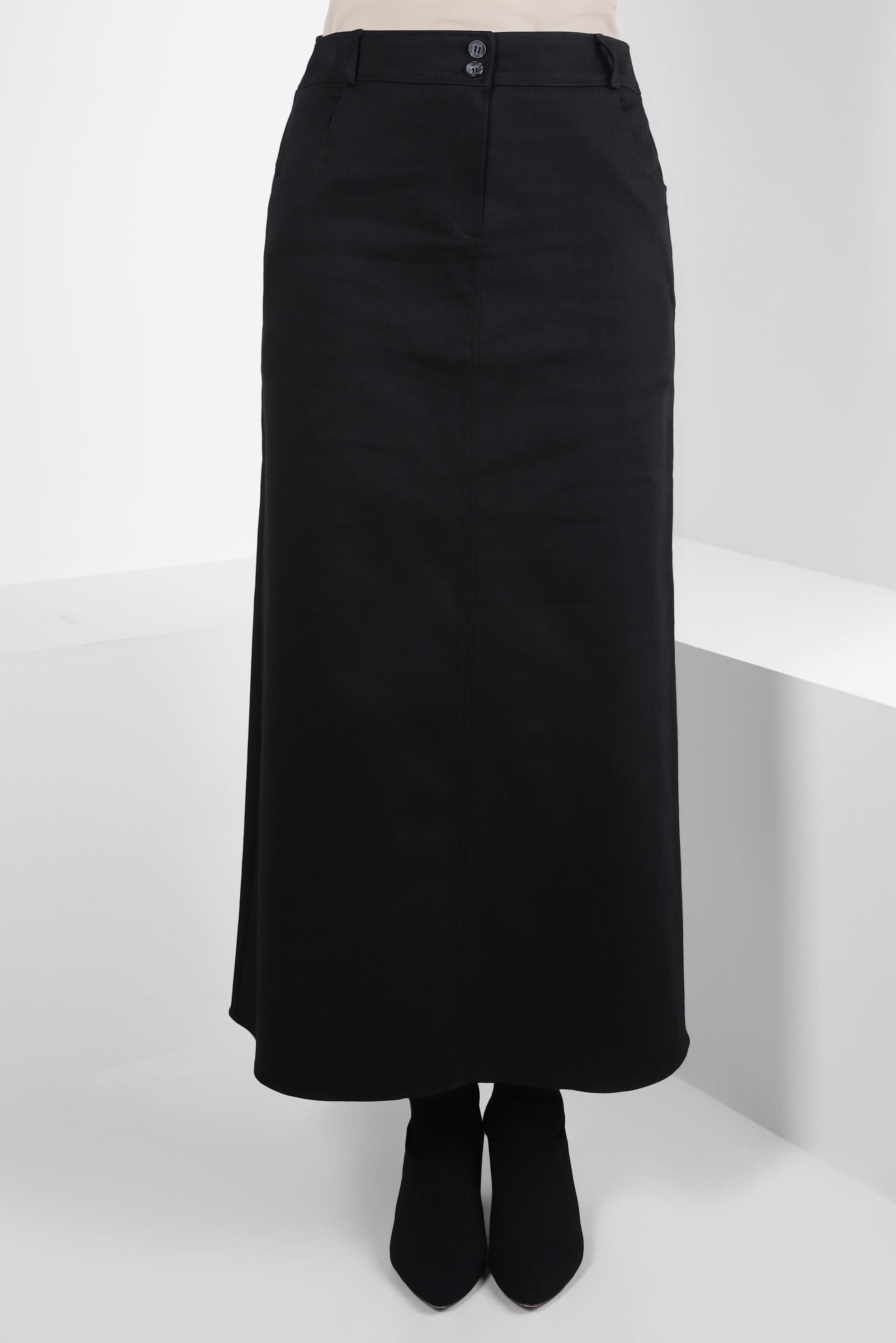 Tesettür giyim SİYAH CEP DETAYLI ETEK 60509