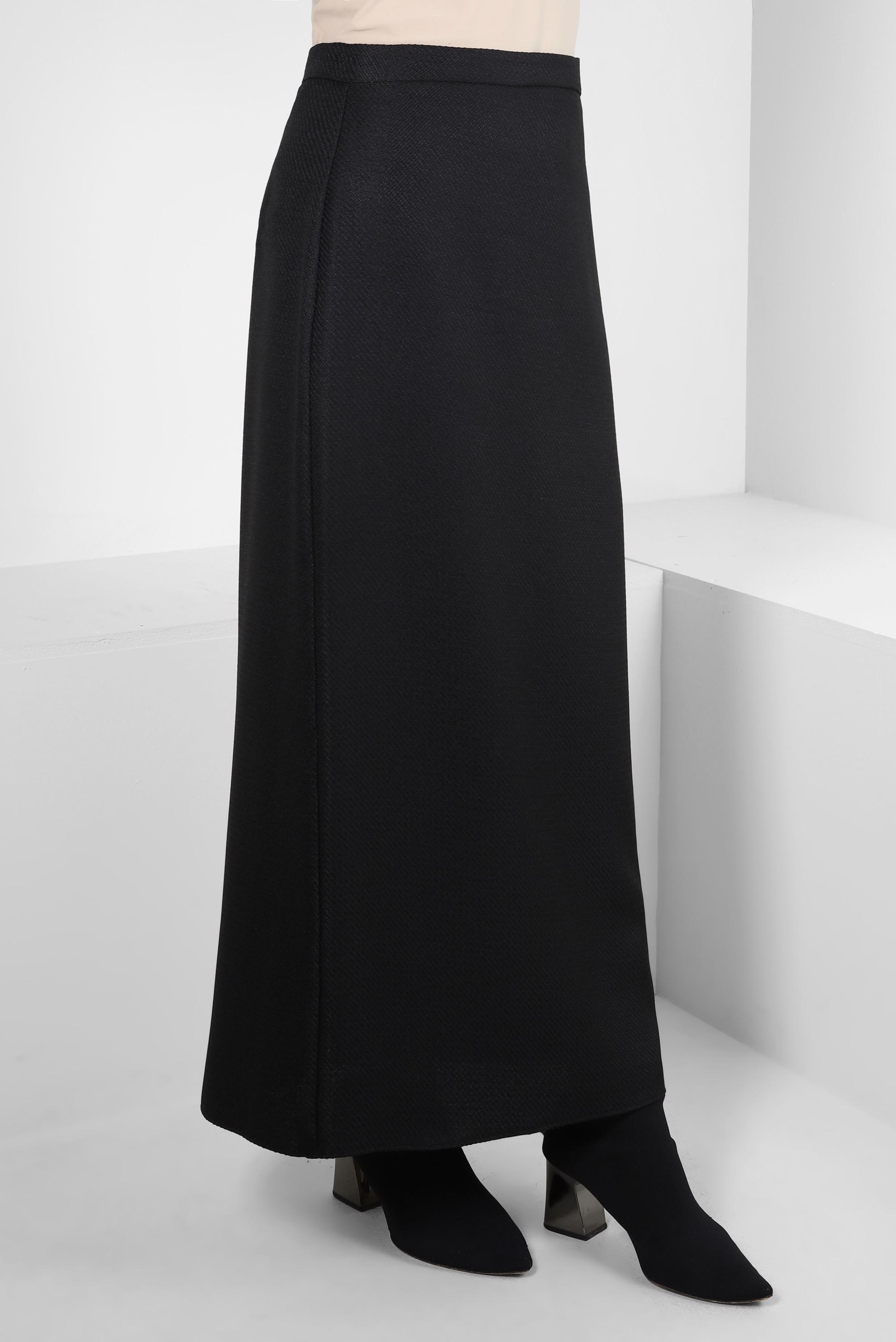 Tesettür giyim SİYAH DÜZ KESİM ETEK 60511