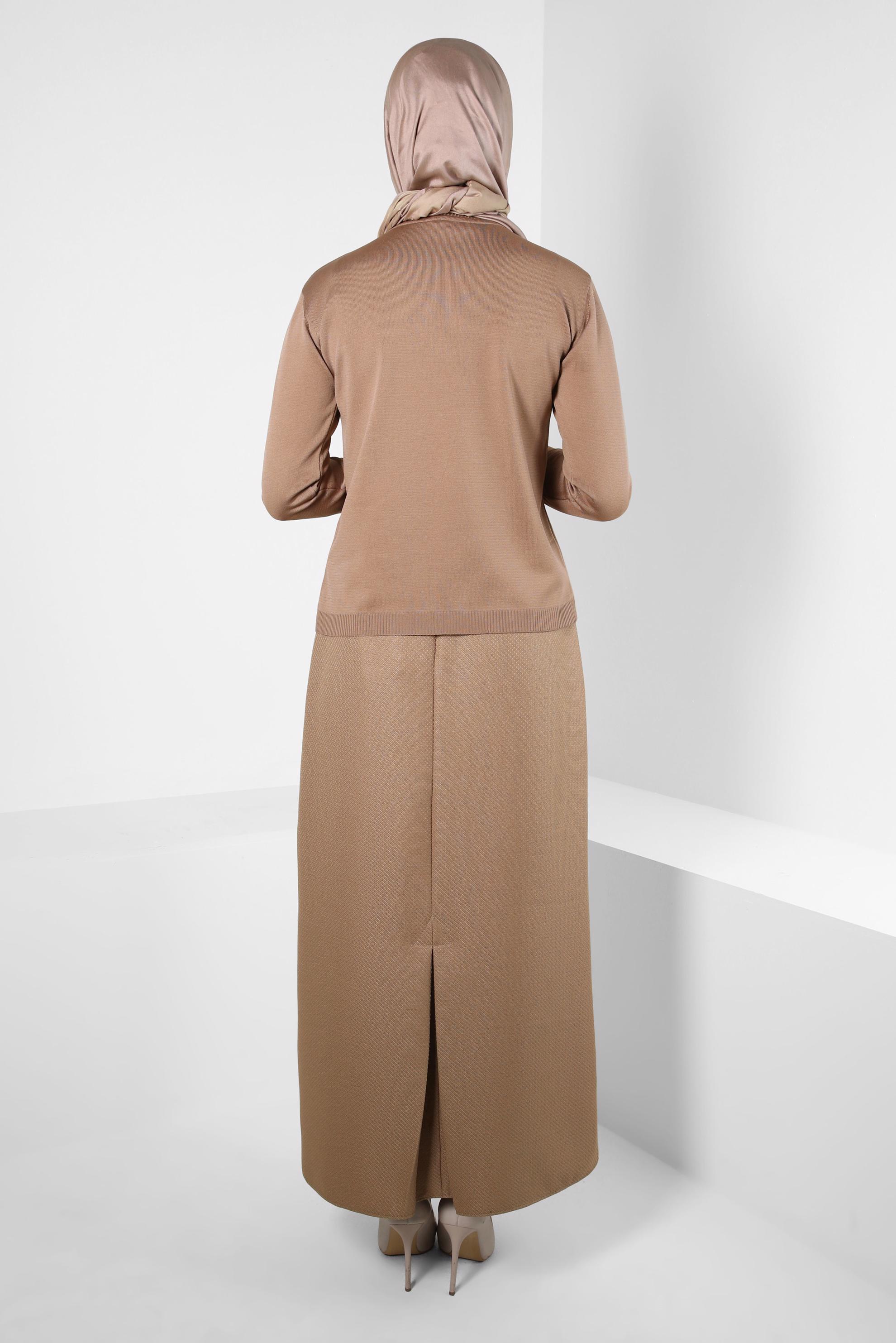 Hijab clothing BROWN STRAIGHT CUT SKIRT 60511