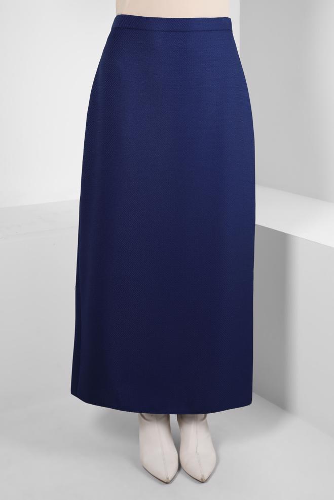 Tesettür giyim LACİVERT DÜZ KESİM ETEK 60511 - ALVİNA