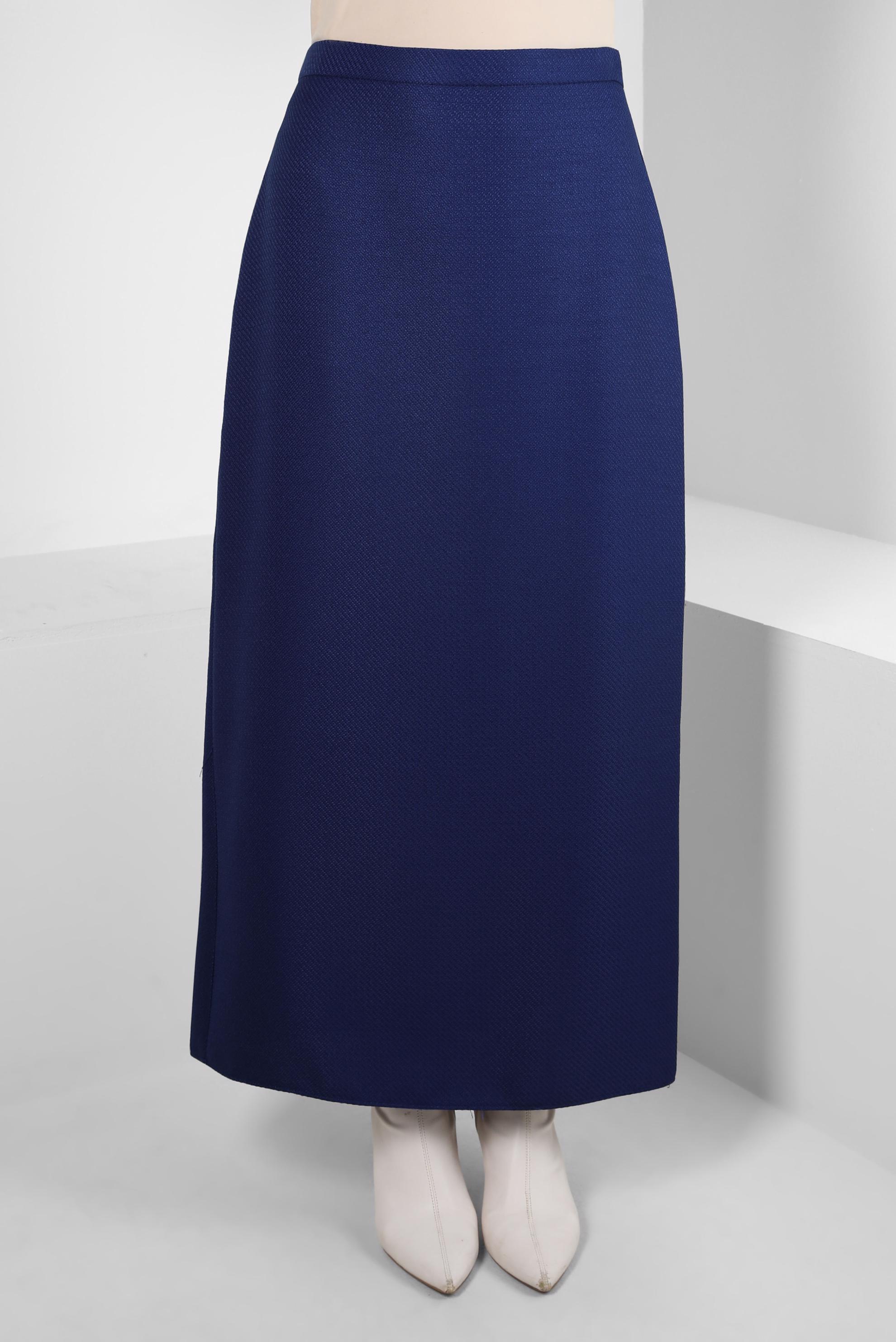 Tesettür giyim LACİVERT DÜZ KESİM ETEK 60511