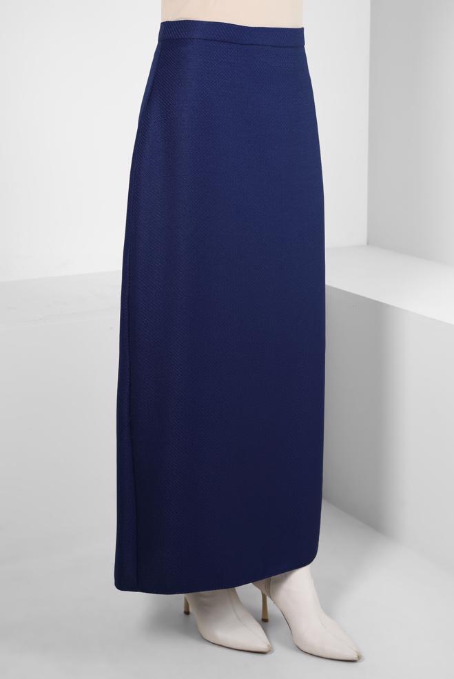 Tesettür giyim LACİVERT DÜZ KESİM ETEK 60511 - ALVİNA