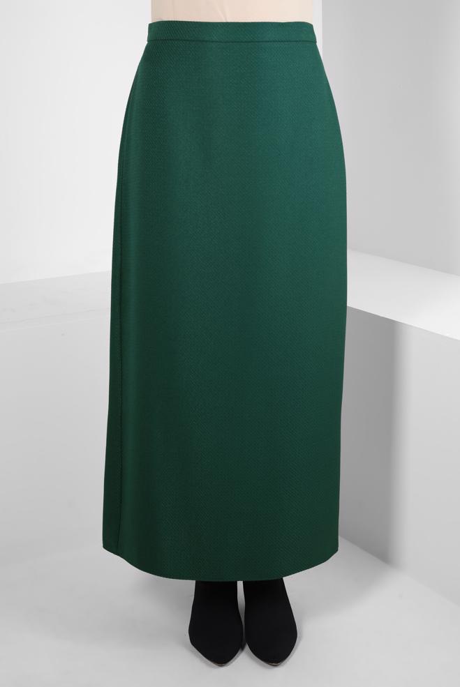 Tesettür giyim YEŞİL DÜZ KESİM ETEK 60511 - ALVİNA