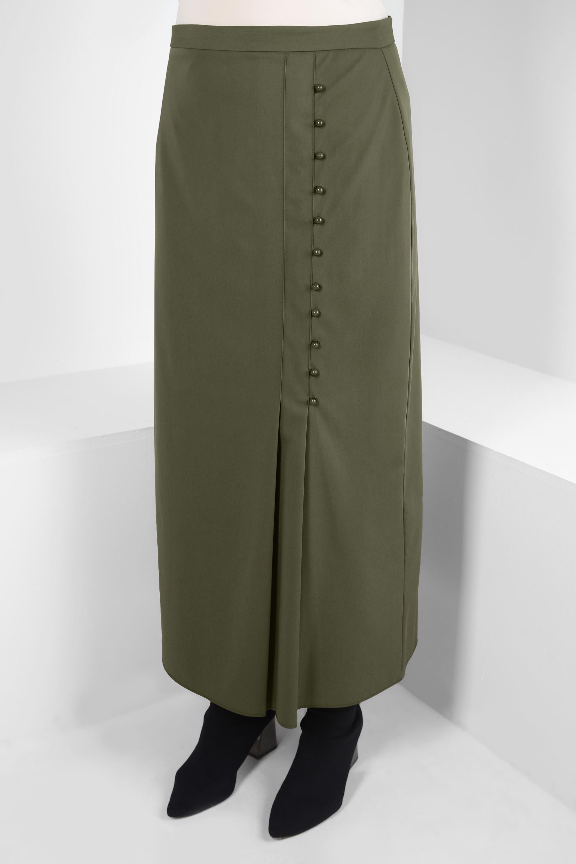Vêtements hijab KAKI JUPE AVEC DÉTAIL BOUTON 60512
