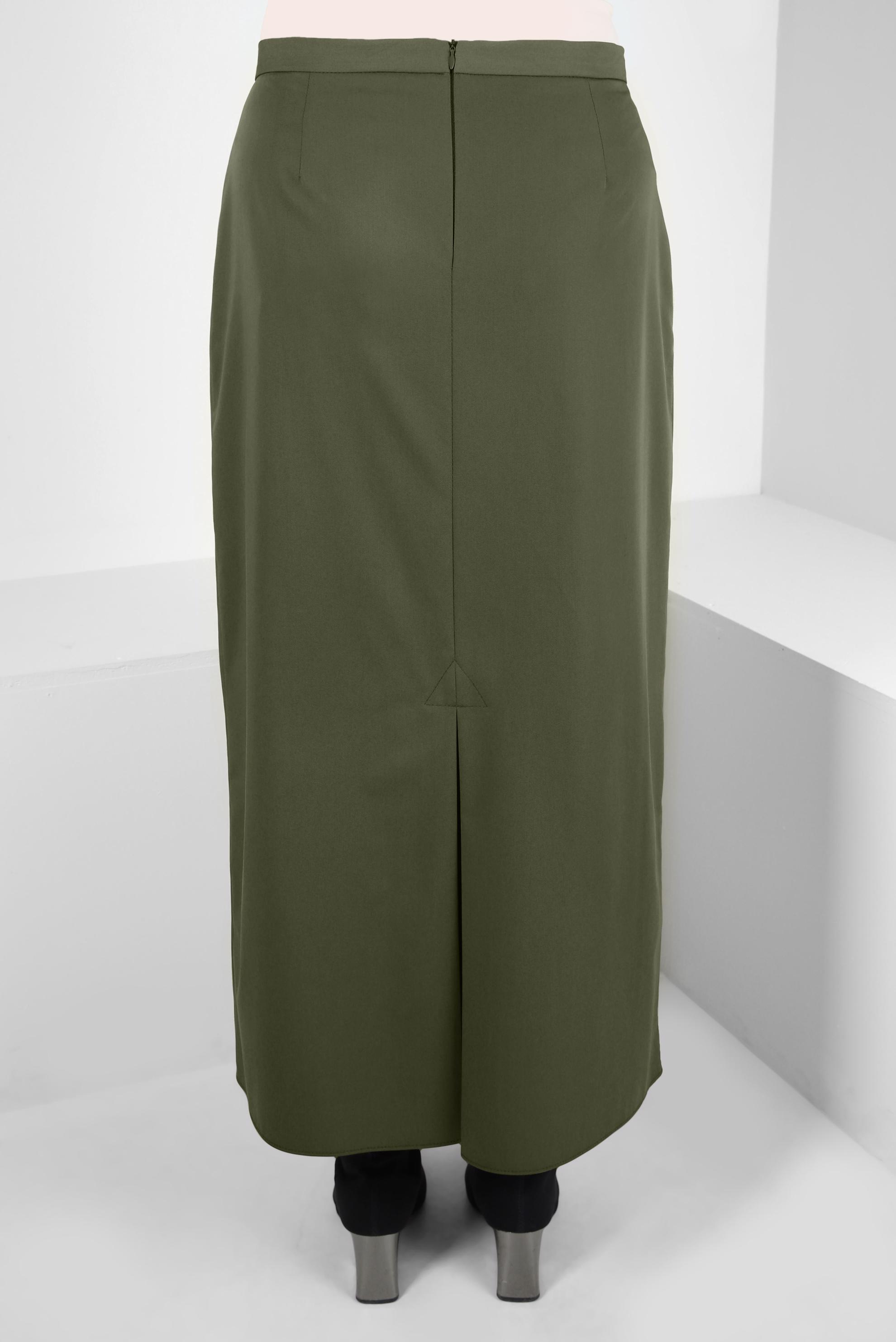 Vêtements hijab KAKI JUPE AVEC DÉTAIL BOUTON 60512